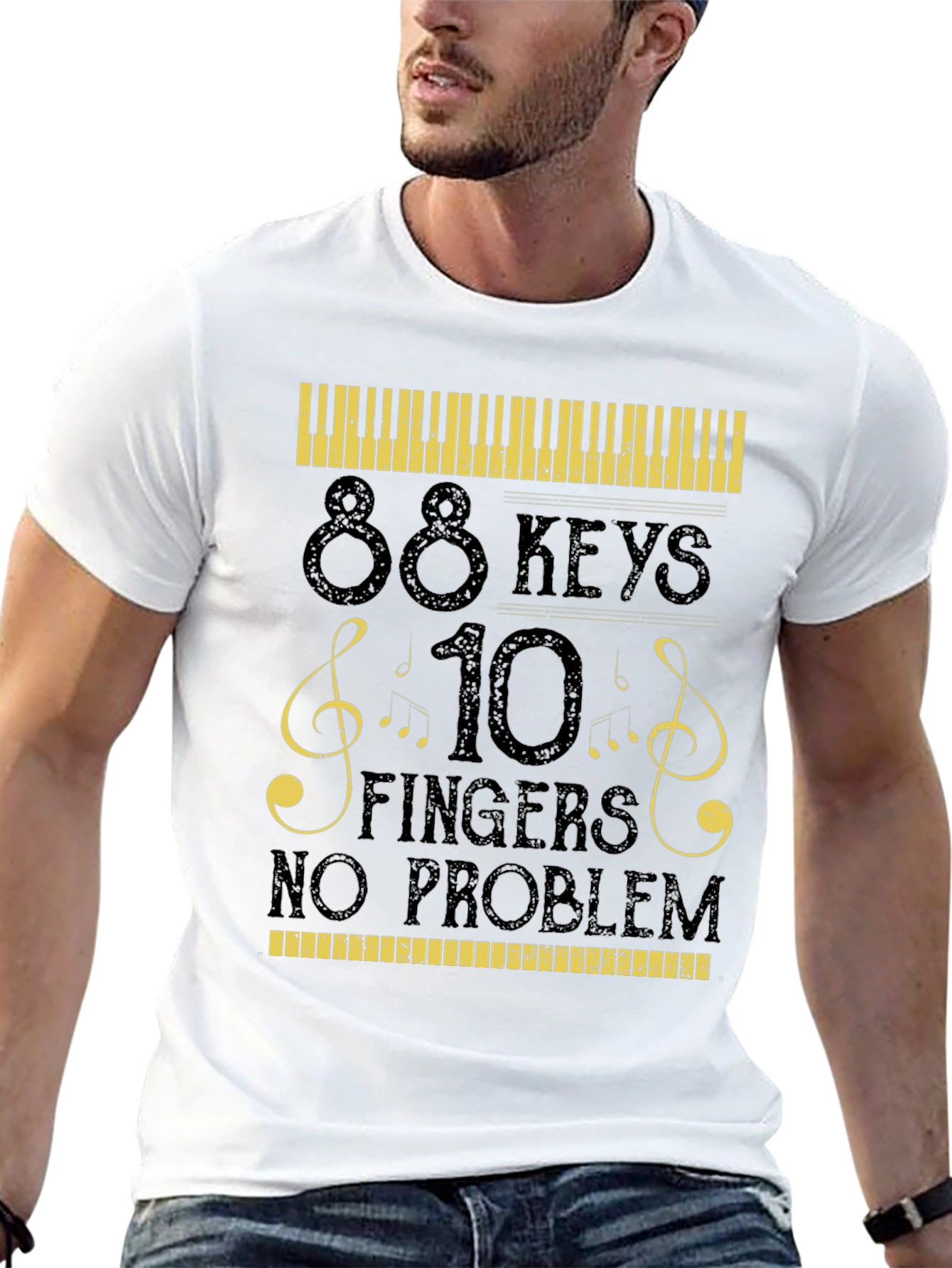 88 Keys 10 Fingers No Problem Musician T-Shirt