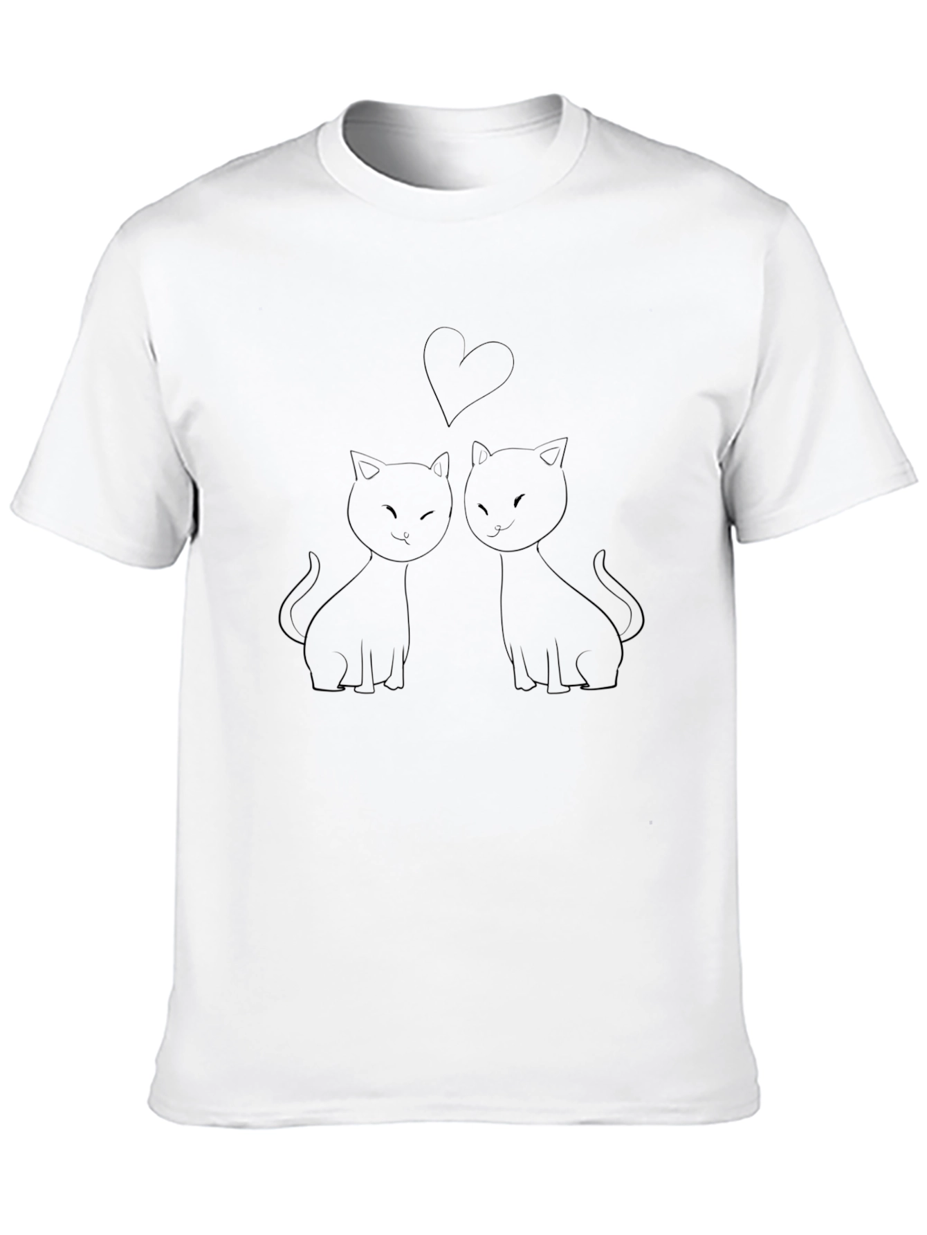 Cats Heart Black T-Shirt