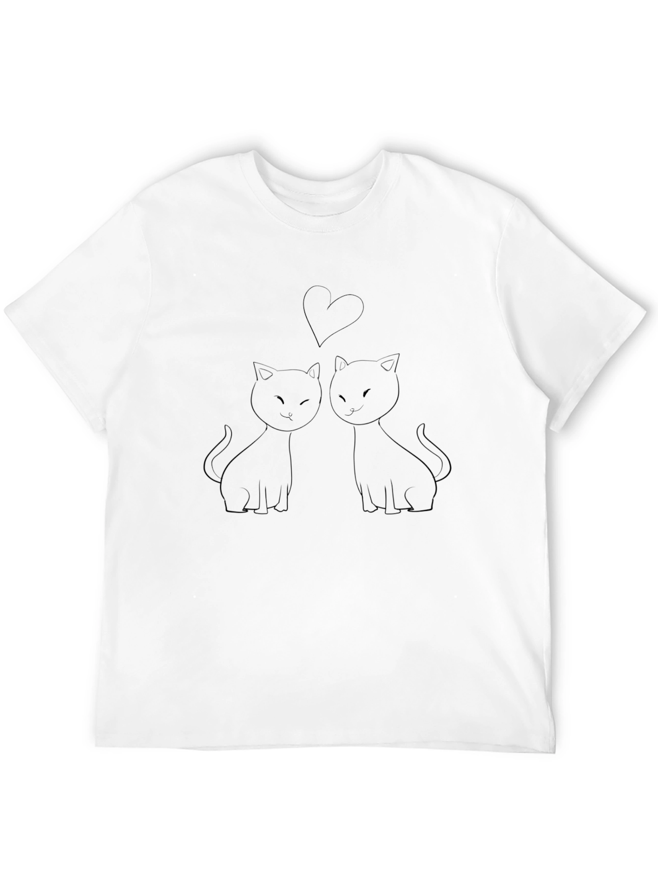 Cats Heart Black T-Shirt