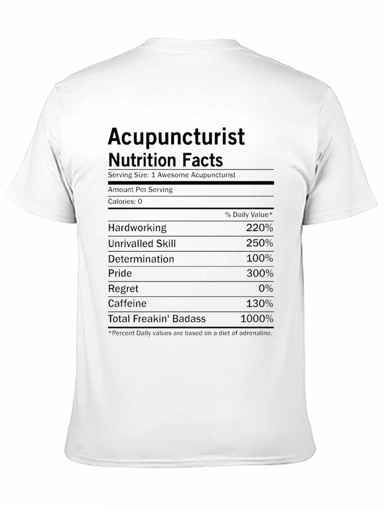 Acupuncturist Nutrition Facts T-Shirt