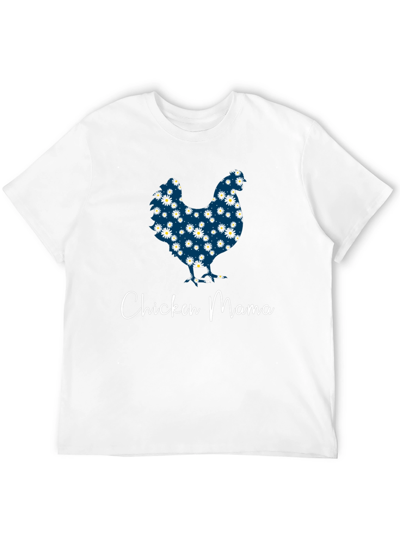 Chicken Mama Daisy Pattern T-Shirt