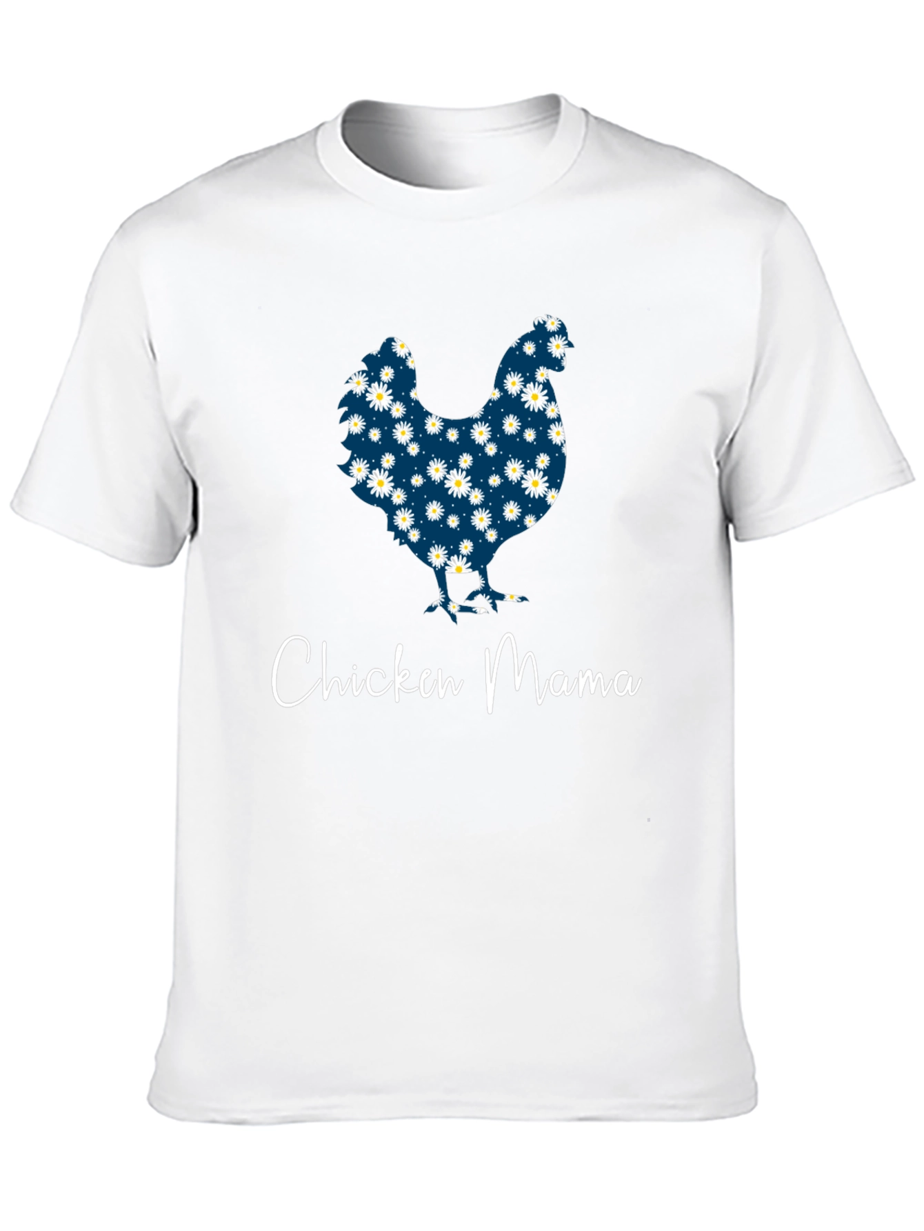 Chicken Mama Daisy Pattern T-Shirt