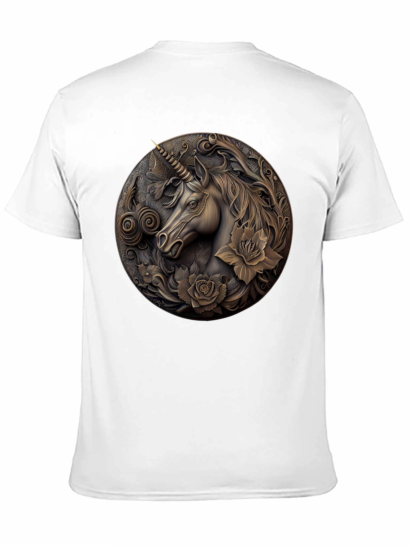 Unicorn Embossed Graphic Tee - Black