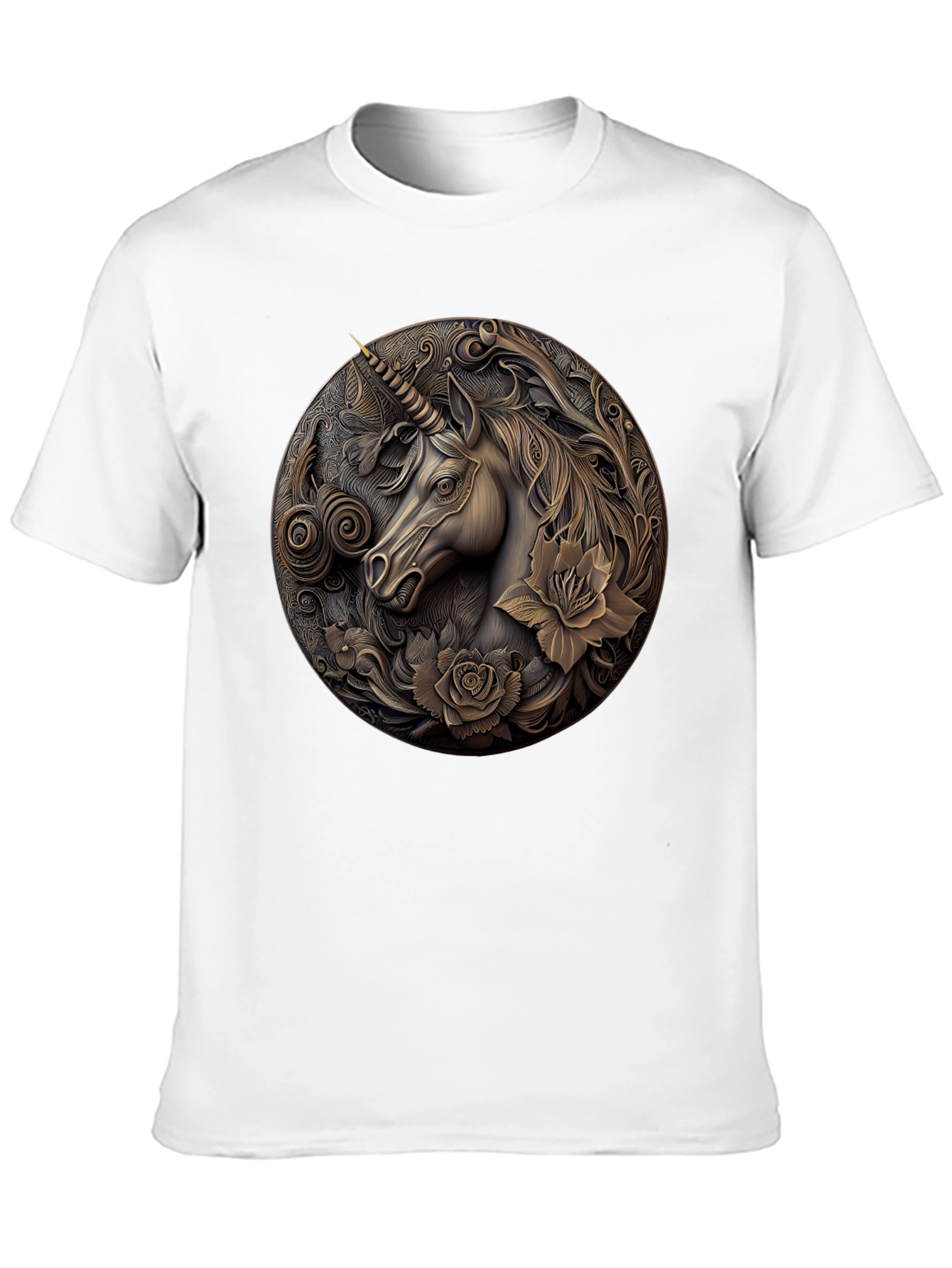 Unicorn Embossed Graphic Tee - Black