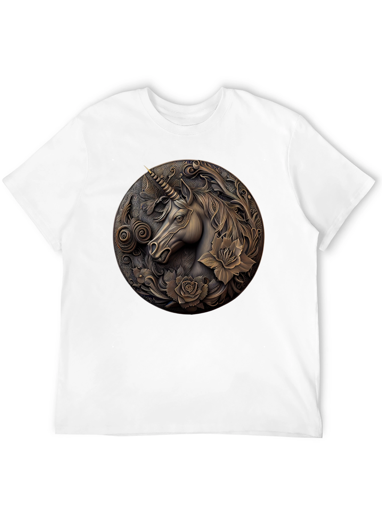 Unicorn Embossed Graphic Tee - Black