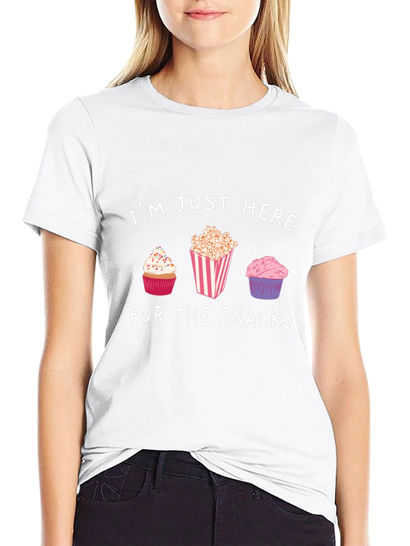 Snacks T-Shirt: Cupcakes & Popcorn