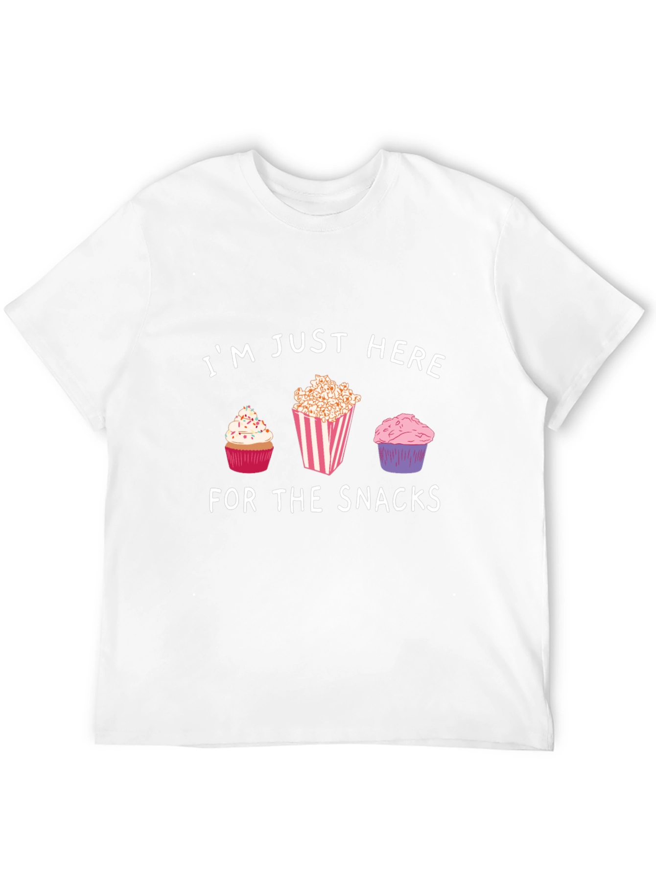 Snacks T-Shirt: Cupcakes & Popcorn