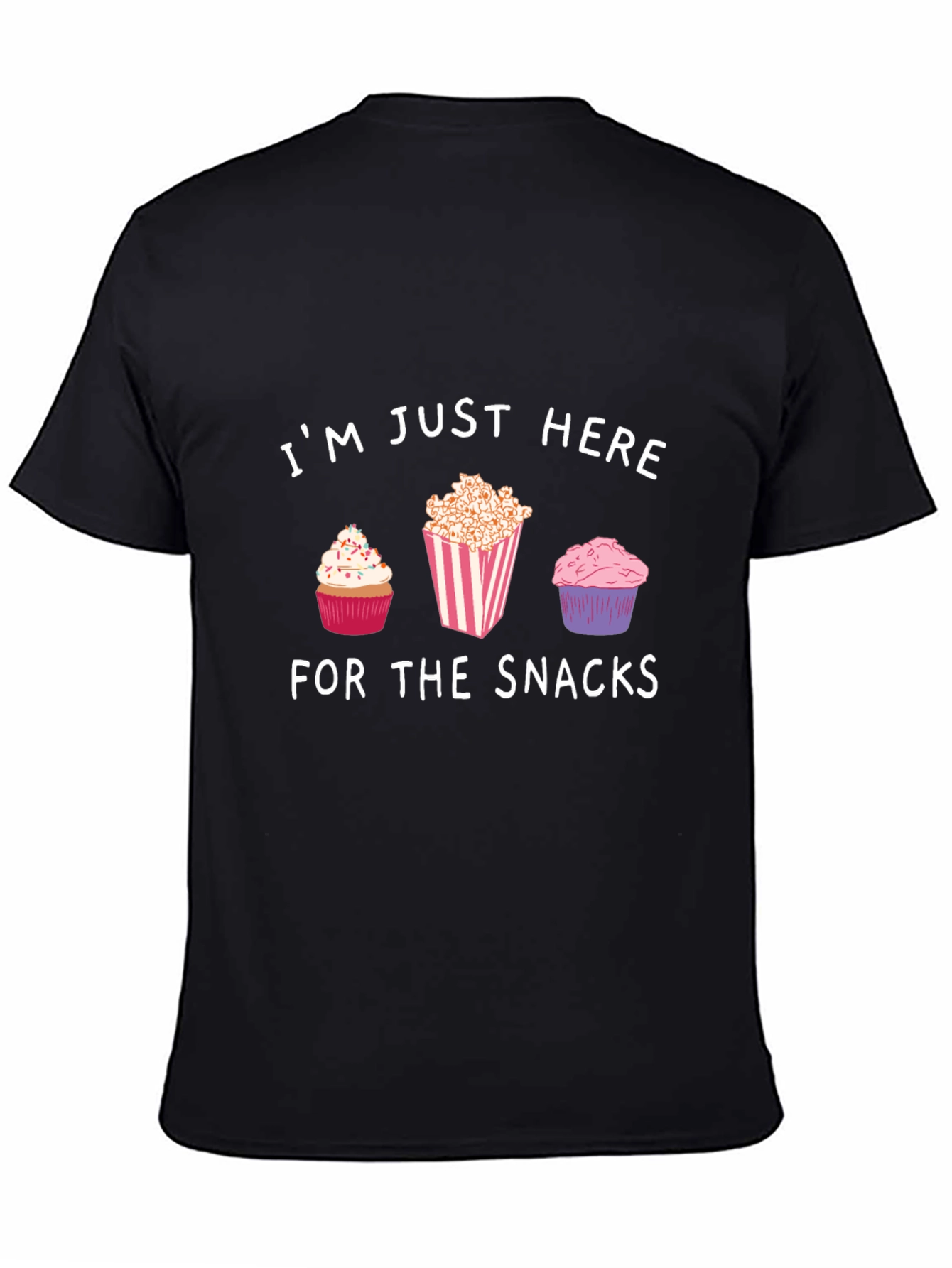 Snacks T-Shirt: Cupcakes & Popcorn