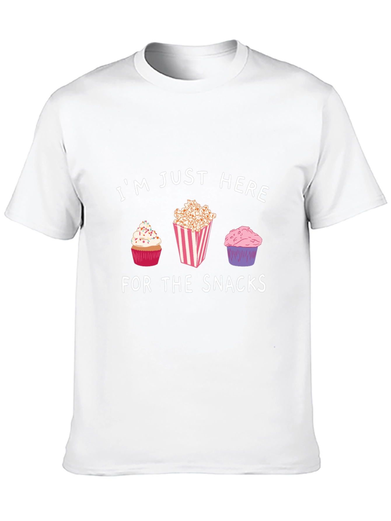 Snacks T-Shirt: Cupcakes & Popcorn