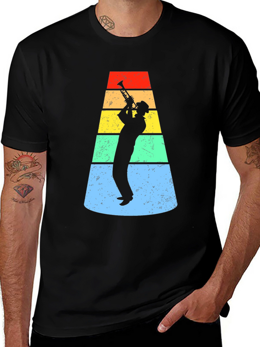 Retro Trumpet Player Graphic Tee