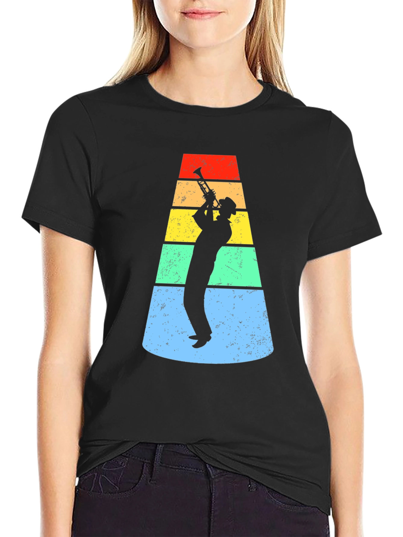 Retro Trumpet Player Graphic Tee
