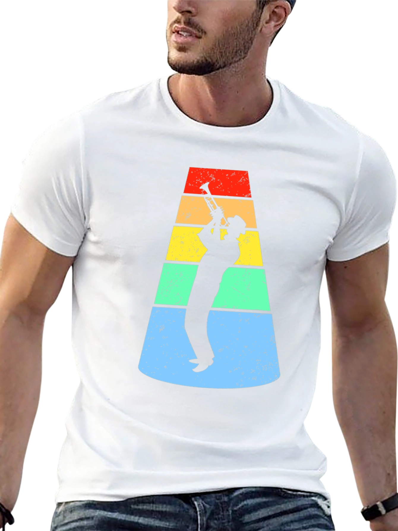 Retro Trumpet Player Graphic Tee