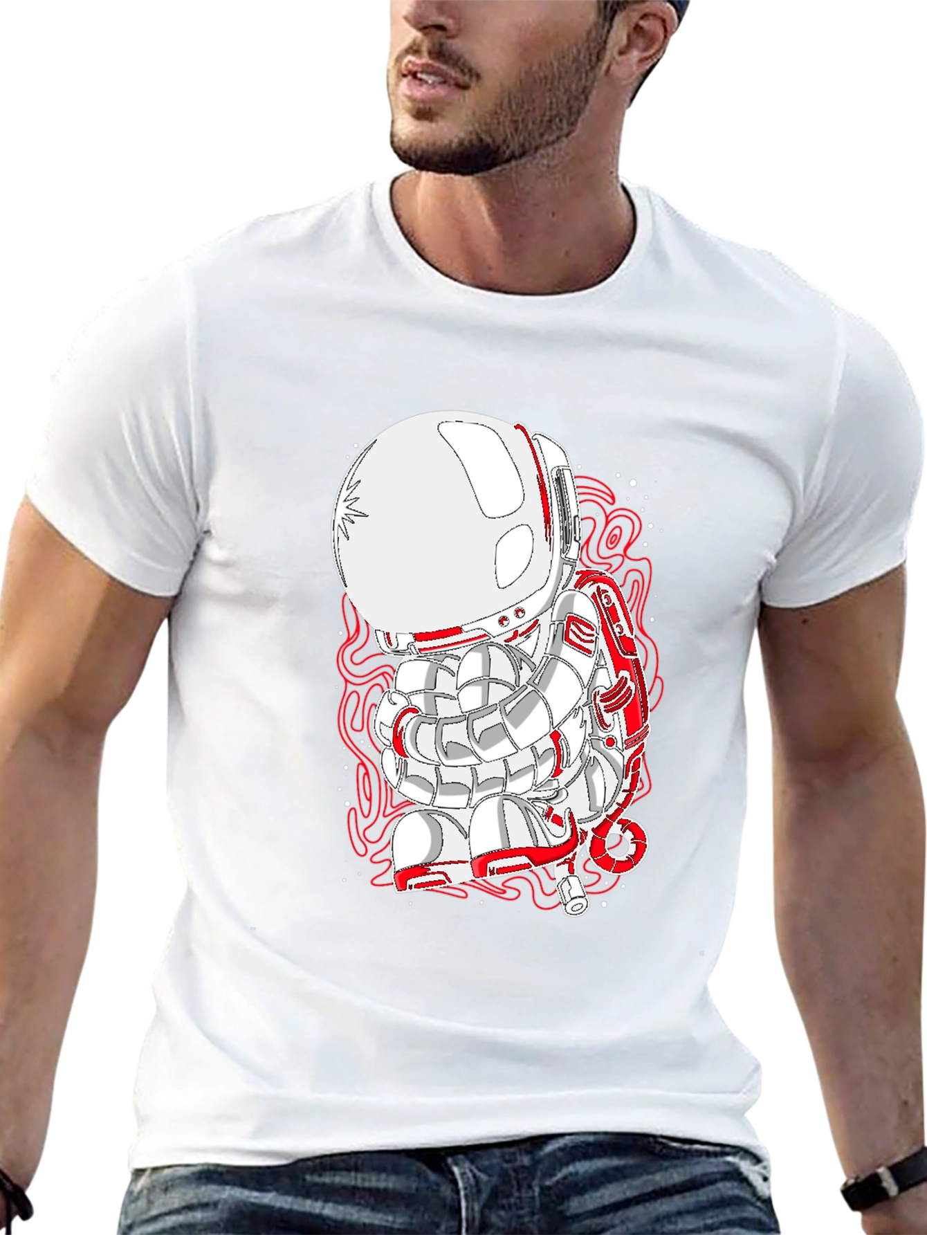Astronaut Graphic Black T-Shirt - Unique Design
