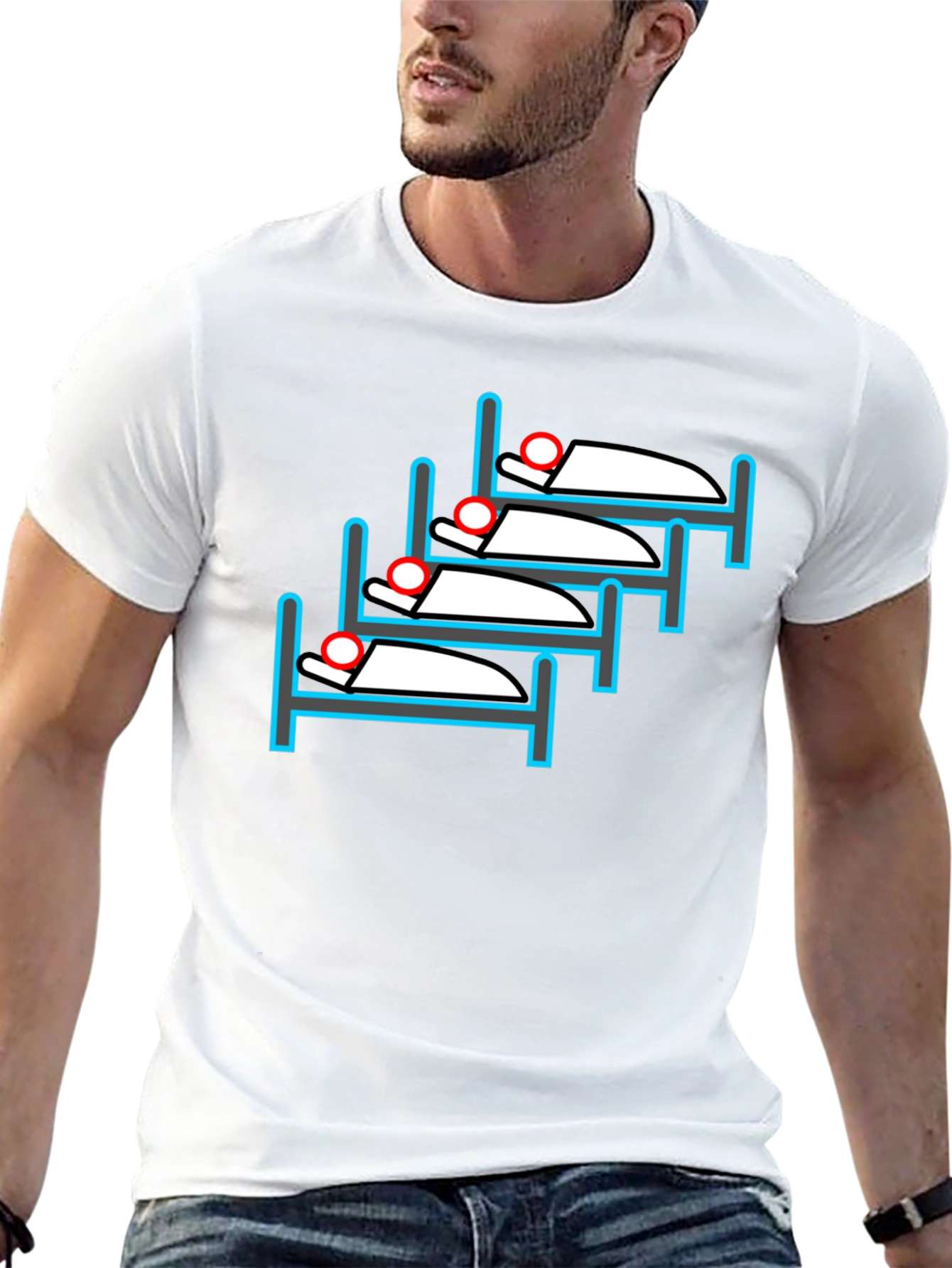 Sleepy Stack T-Shirt - Quirky Bed Design