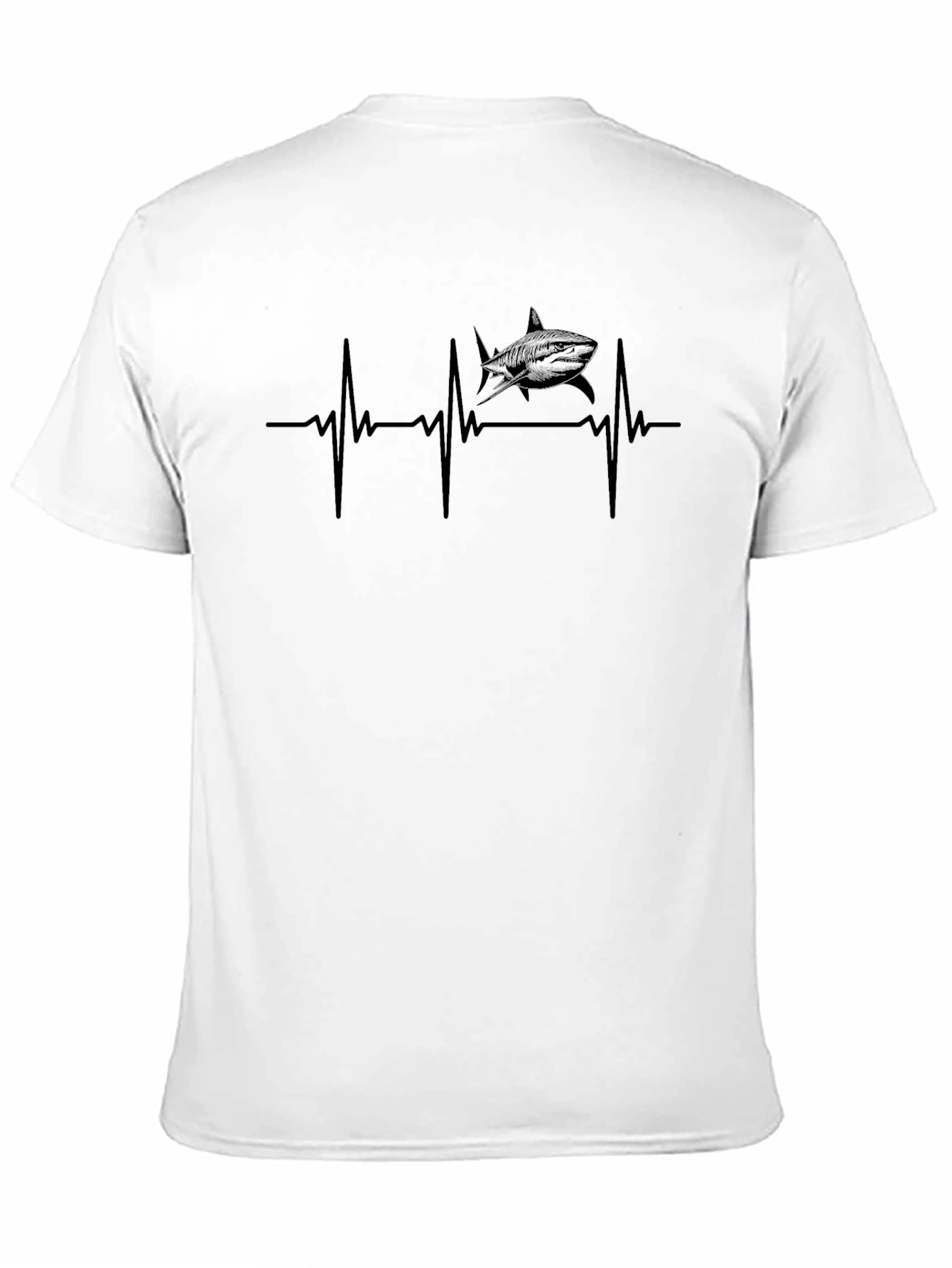 Shark Heartbeat Graphic T-Shirt - Black