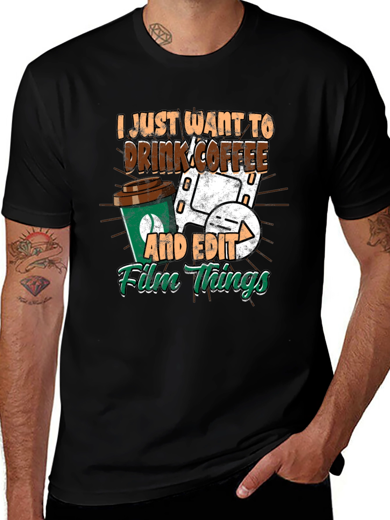 Drink Coffee and Edit Film Things Graphic T-Shirt