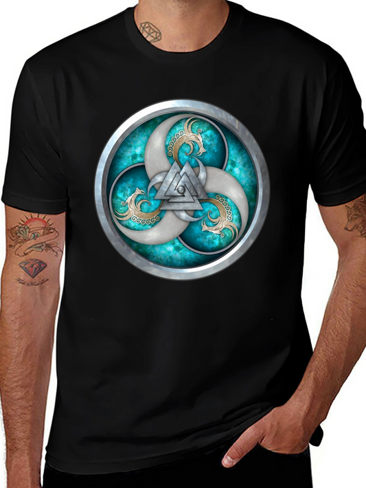 Viking T-Shirt with Silver Valhalla Design