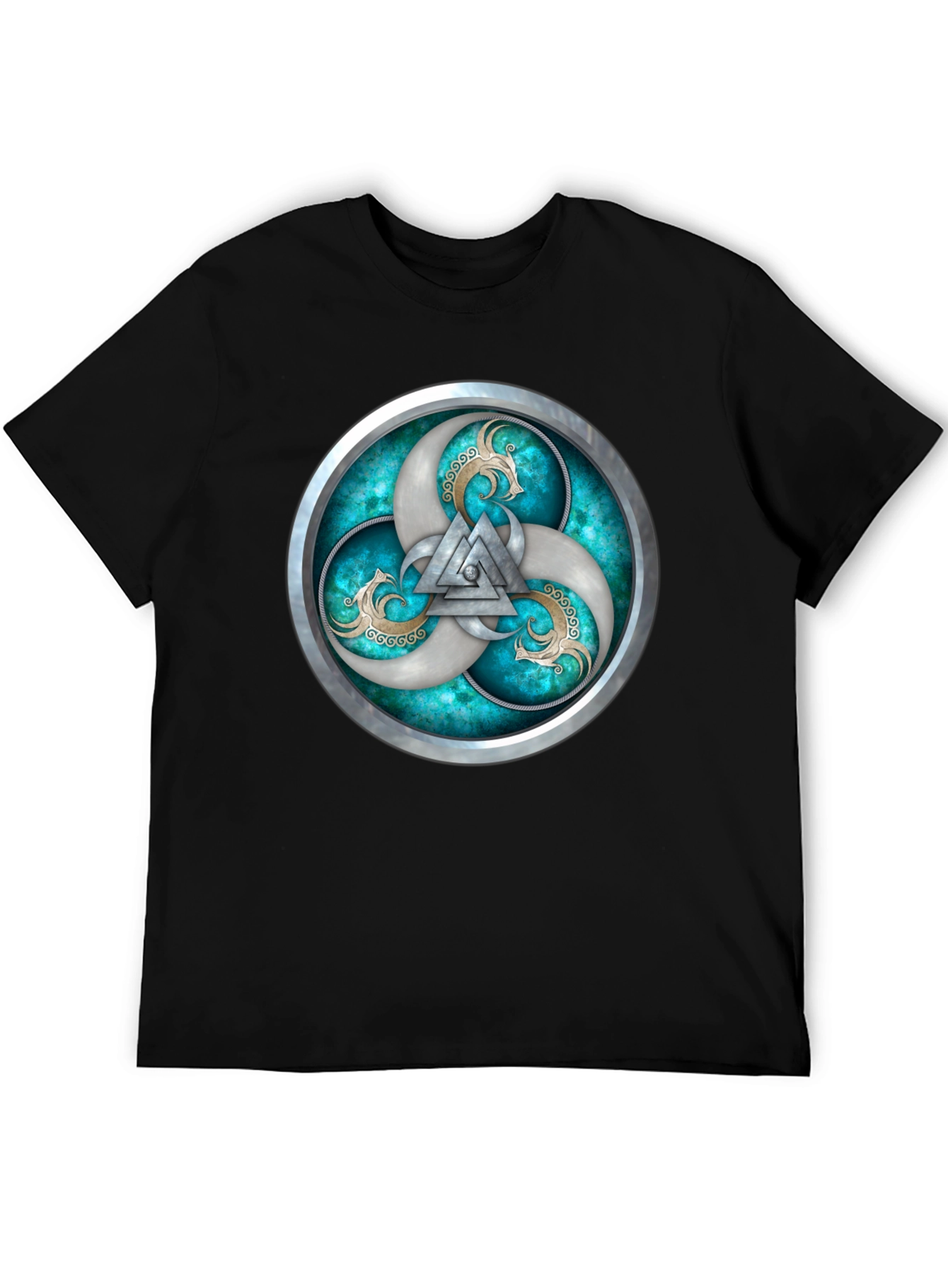 Viking T-Shirt with Silver Valhalla Design