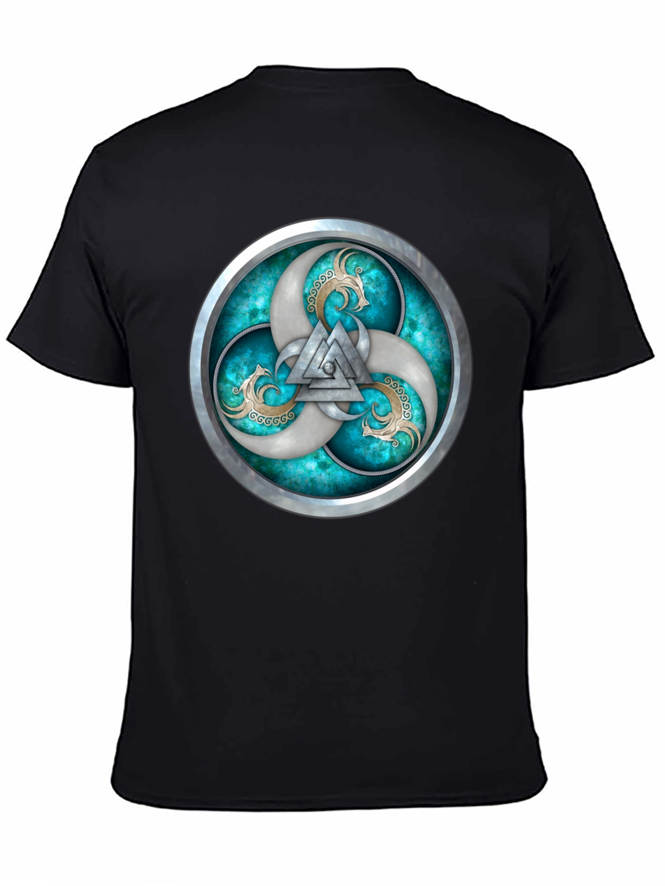 Viking T-Shirt with Silver Valhalla Design