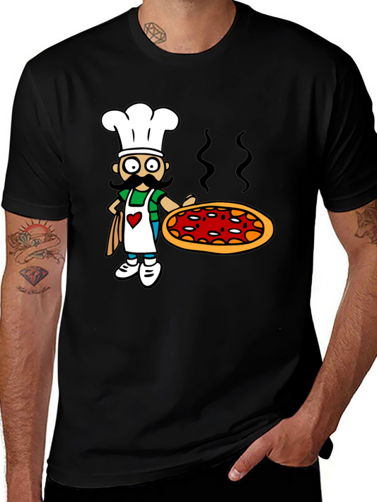 Chef Pizza Graphic T-Shirt Fun Foodie Tee