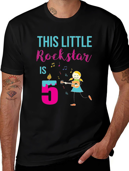 Little Rockstar 5th Birthday T-Shirt