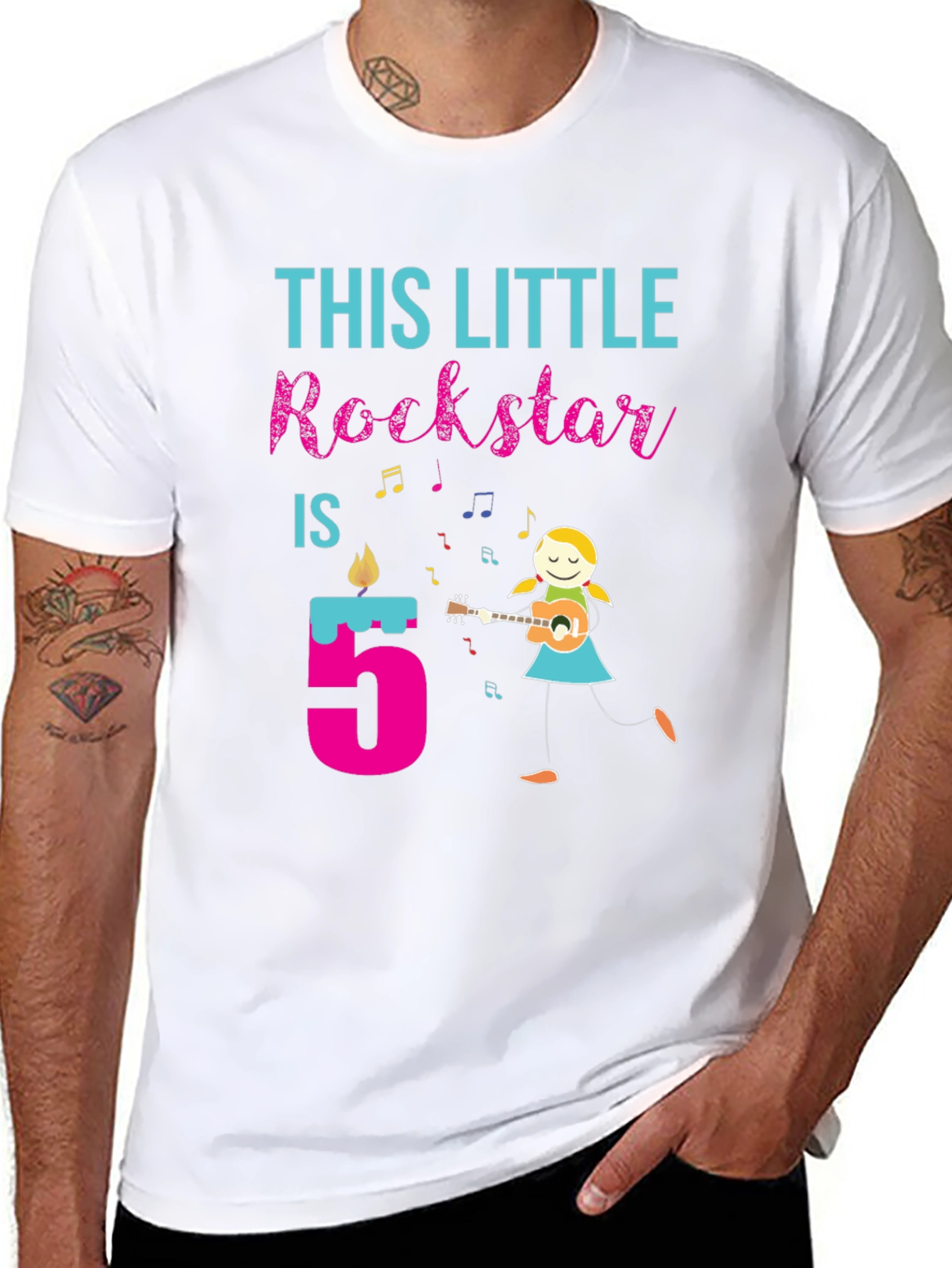 Little Rockstar 5th Birthday T-Shirt