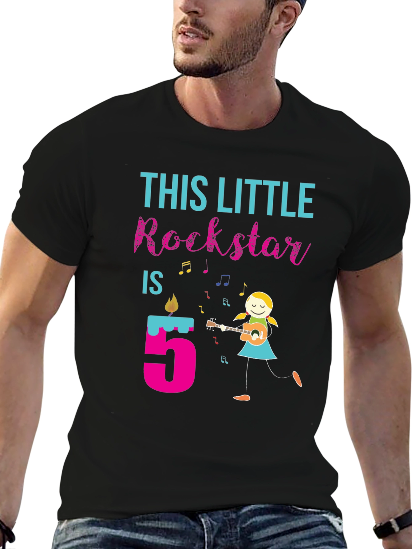 Little Rockstar 5th Birthday T-Shirt