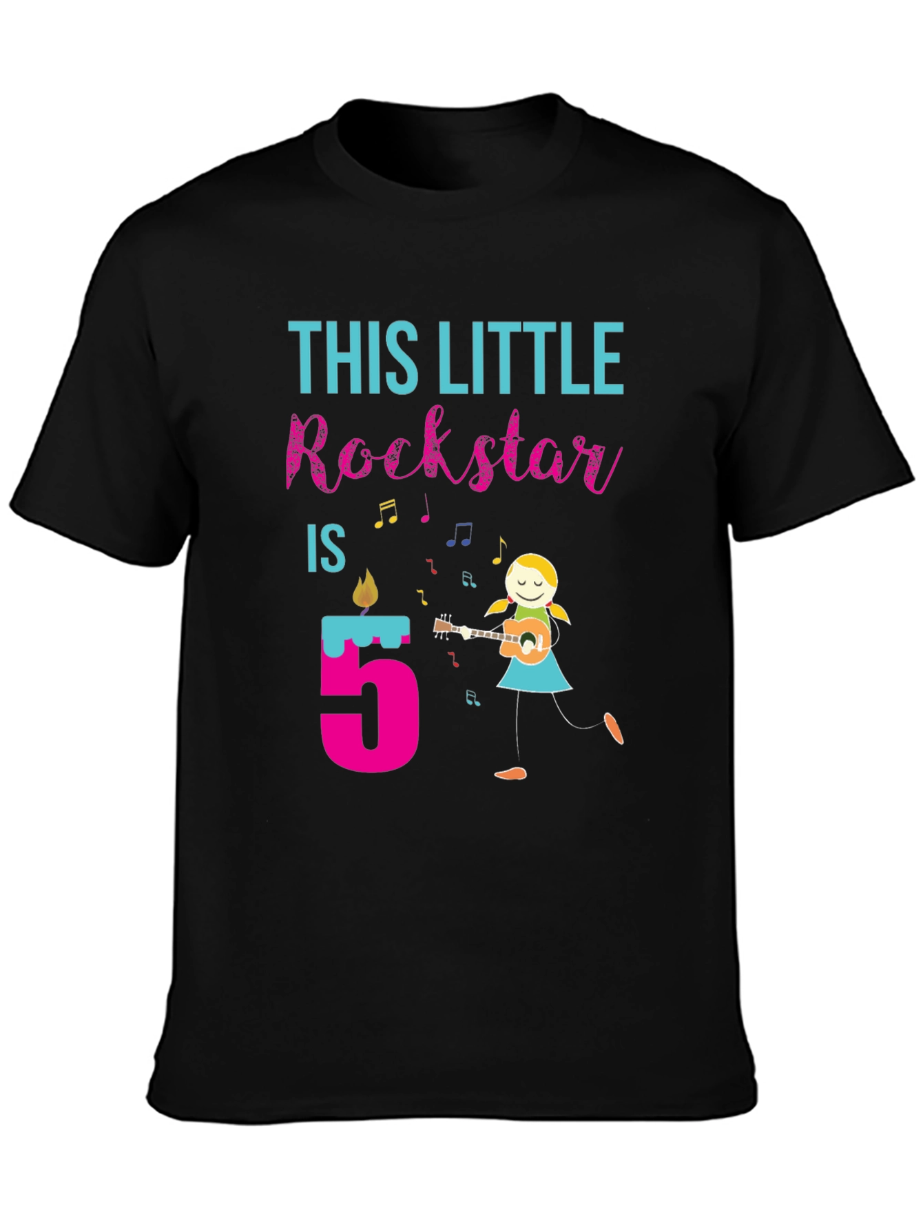 Little Rockstar 5th Birthday T-Shirt