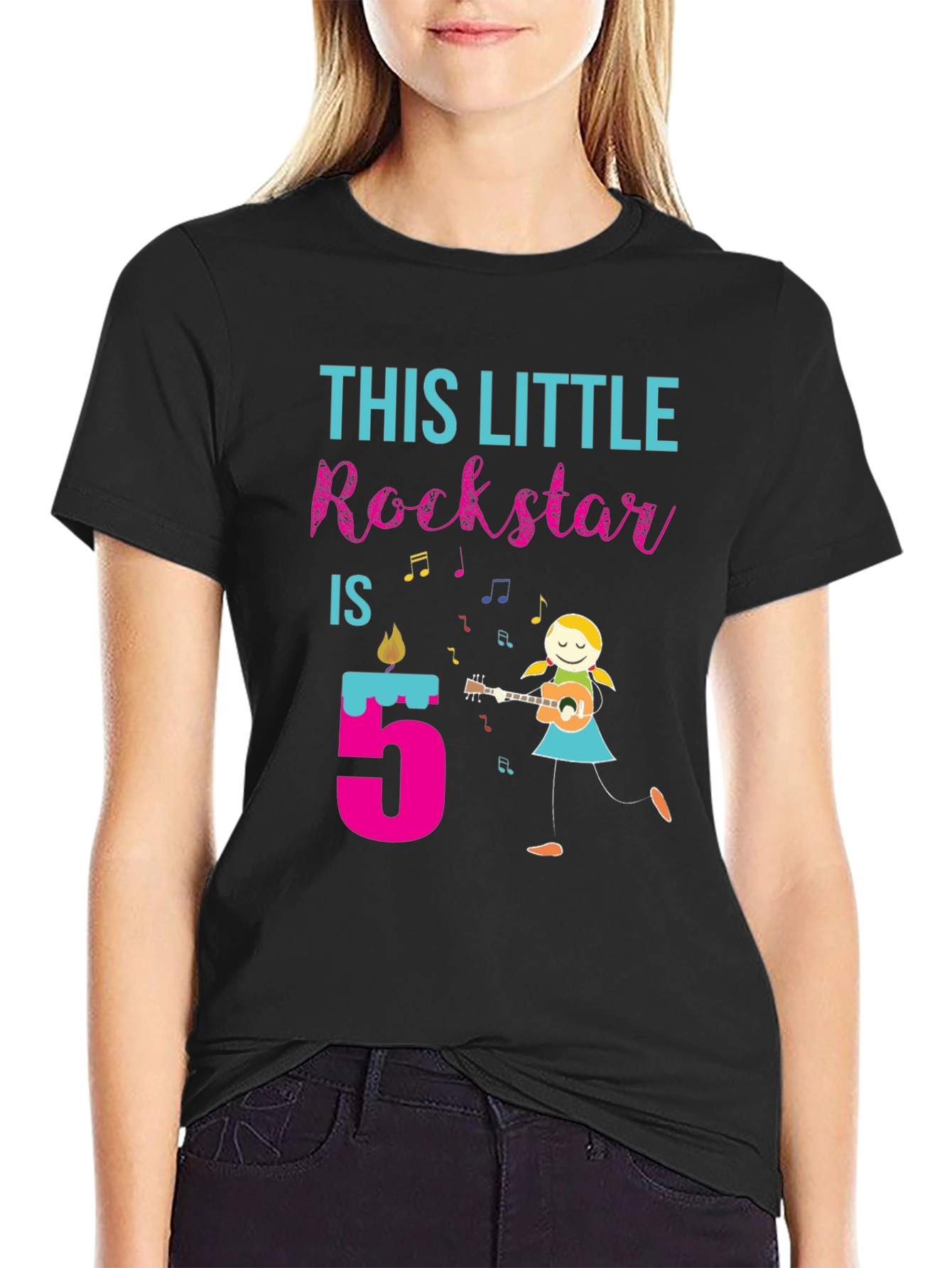 Little Rockstar 5th Birthday T-Shirt