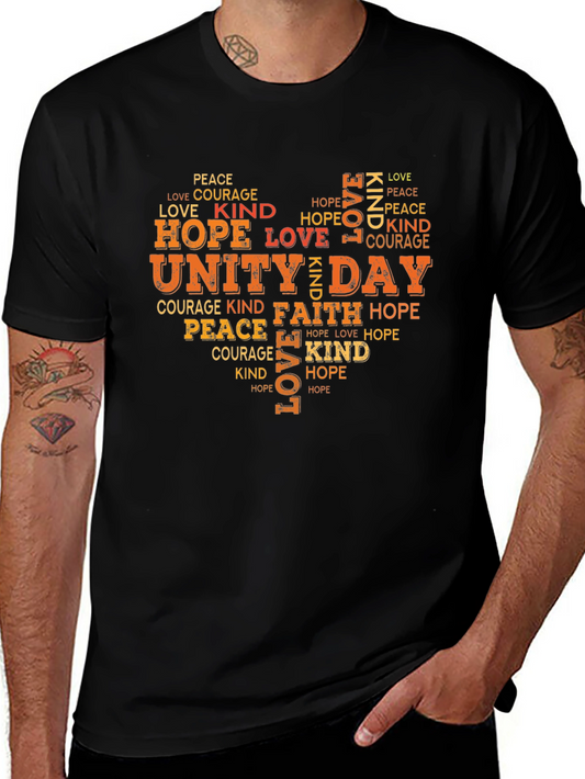Unity Day Heart Word Art Black T-Shirt