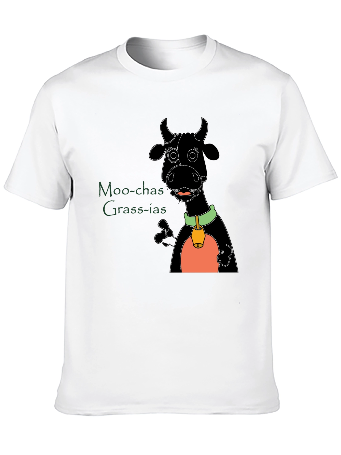 Moo-chas Grass-ias Cartoon Cow Graphic Tee