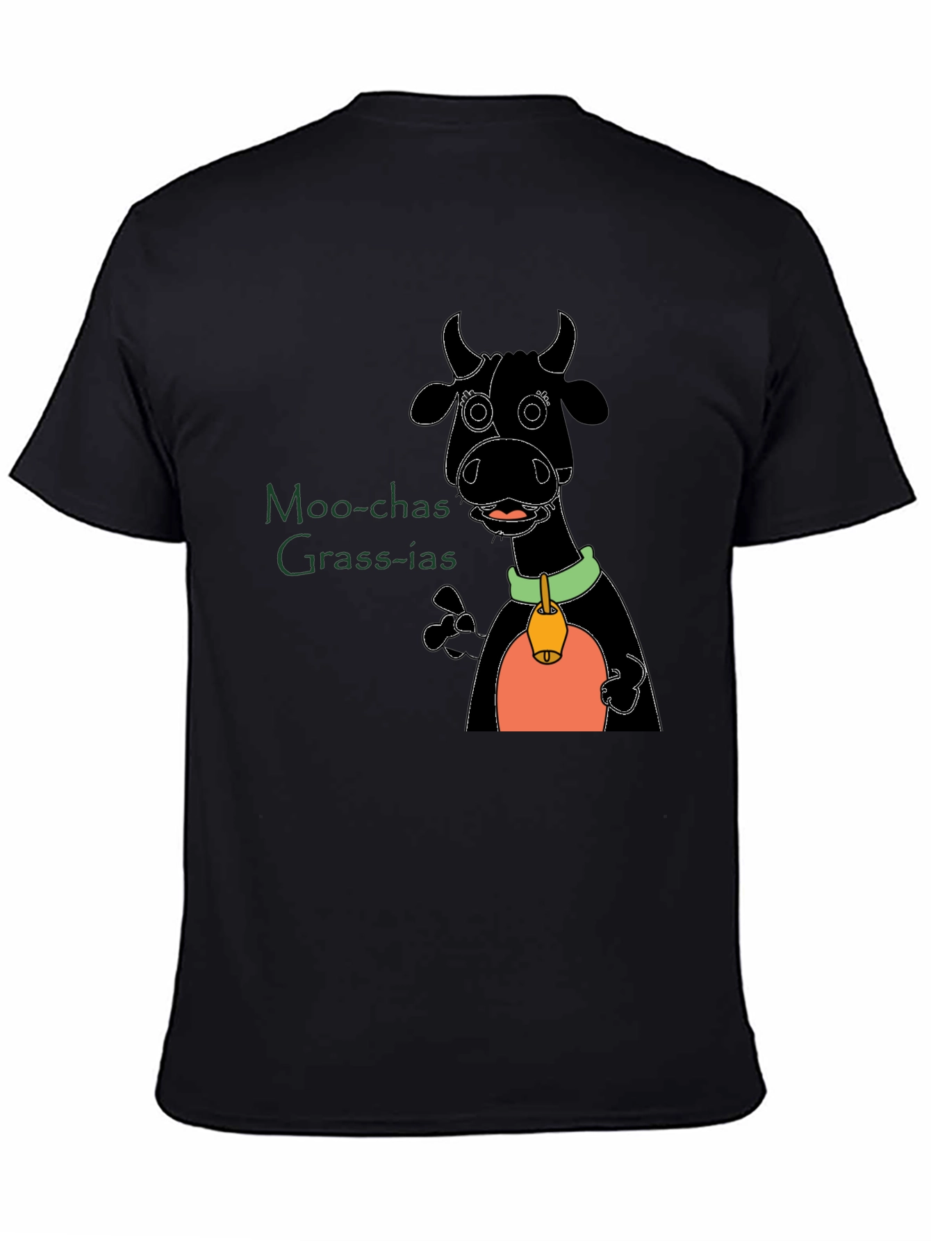 Moo-chas Grass-ias Cartoon Cow Graphic Tee