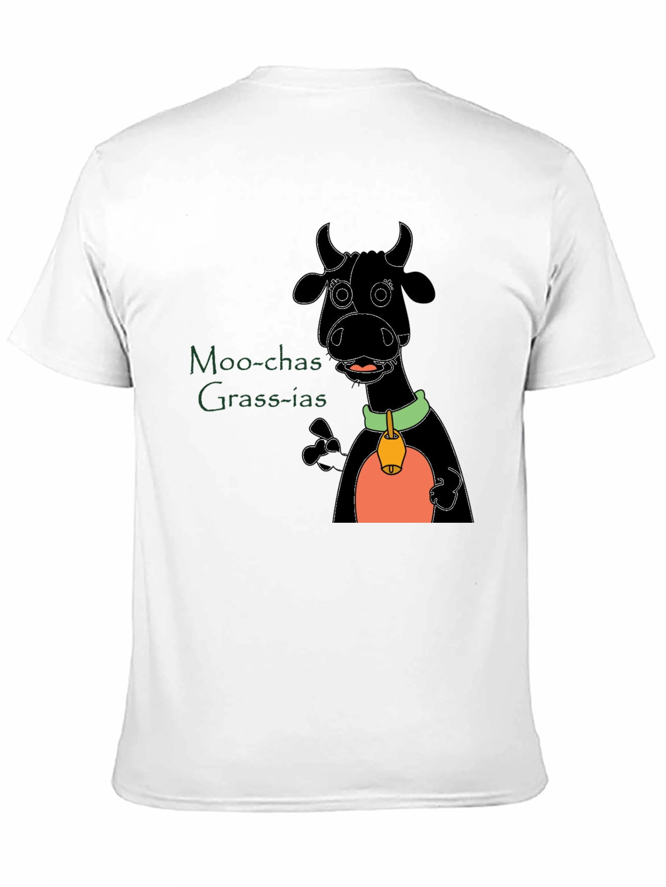 Moo-chas Grass-ias Cartoon Cow Graphic Tee
