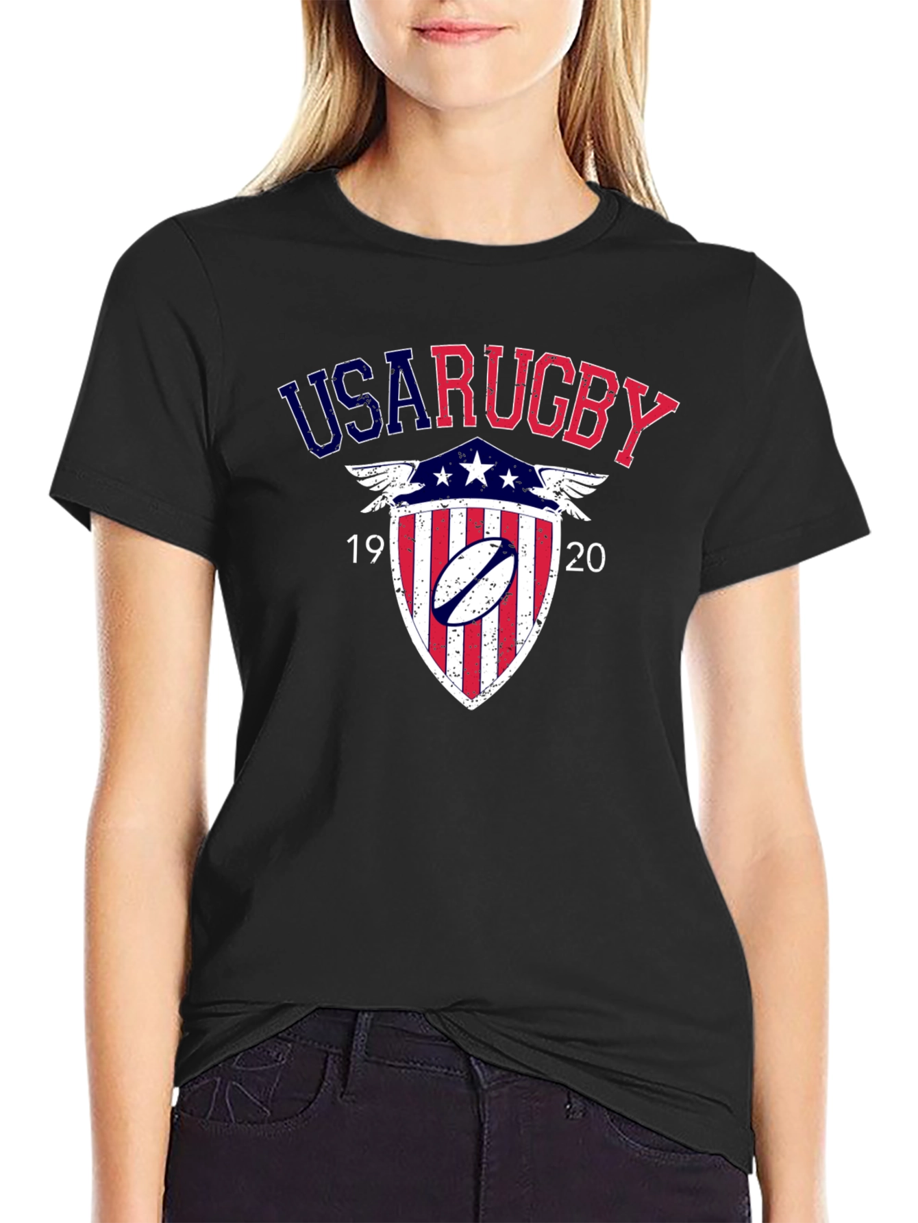 USA Rugby Shield Graphic Tee - Black