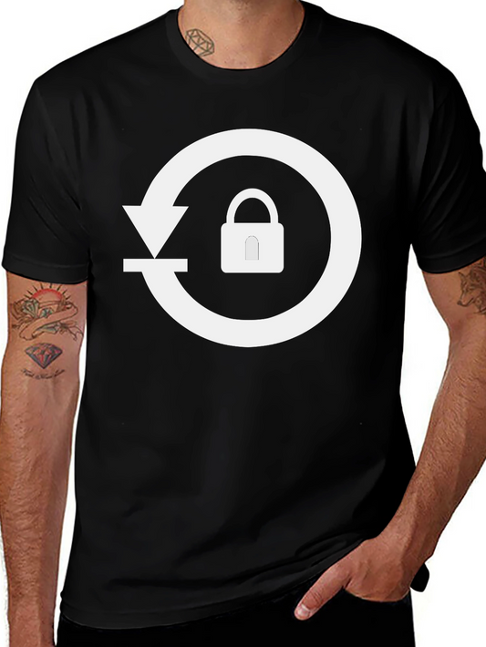 Privacy Protection T-Shirt: Modern Lock Graphic
