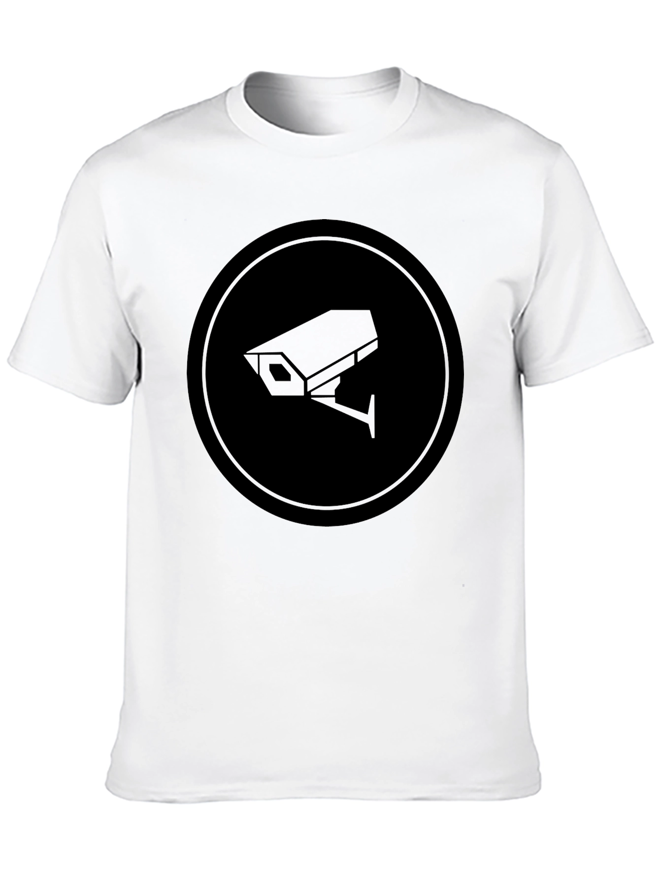 Surveillance Camera Graphic Tee - Modern Black T-Shirt