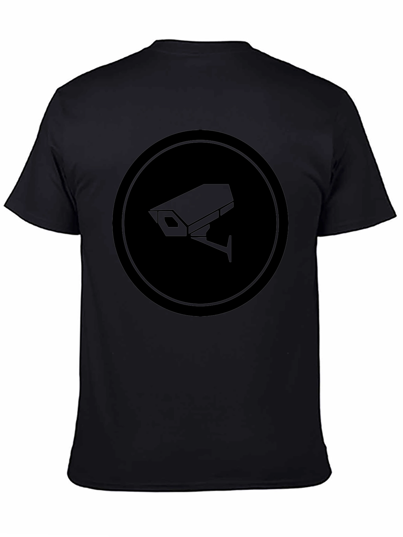 Surveillance Camera Graphic Tee - Modern Black T-Shirt