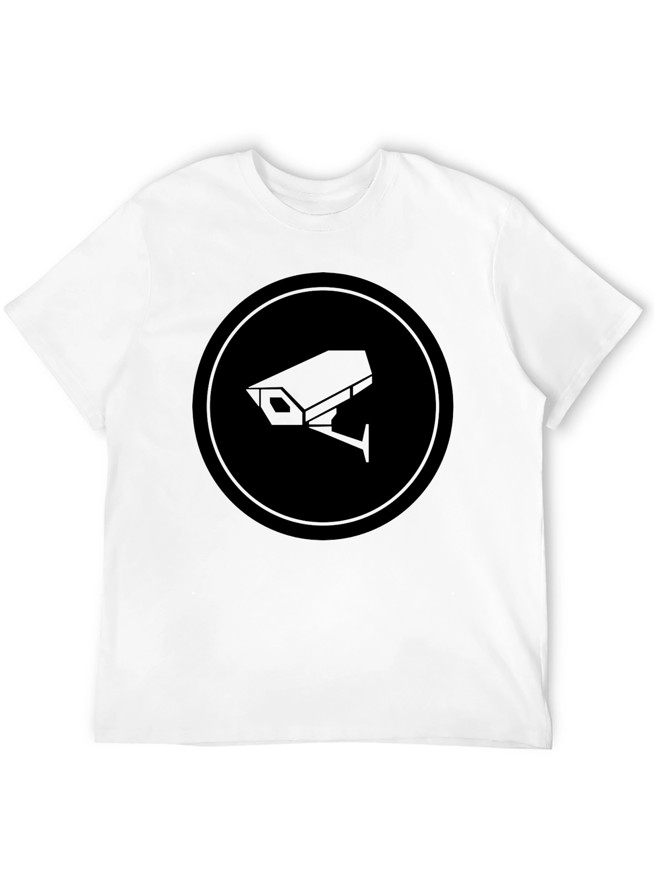 Surveillance Camera Graphic Tee - Modern Black T-Shirt