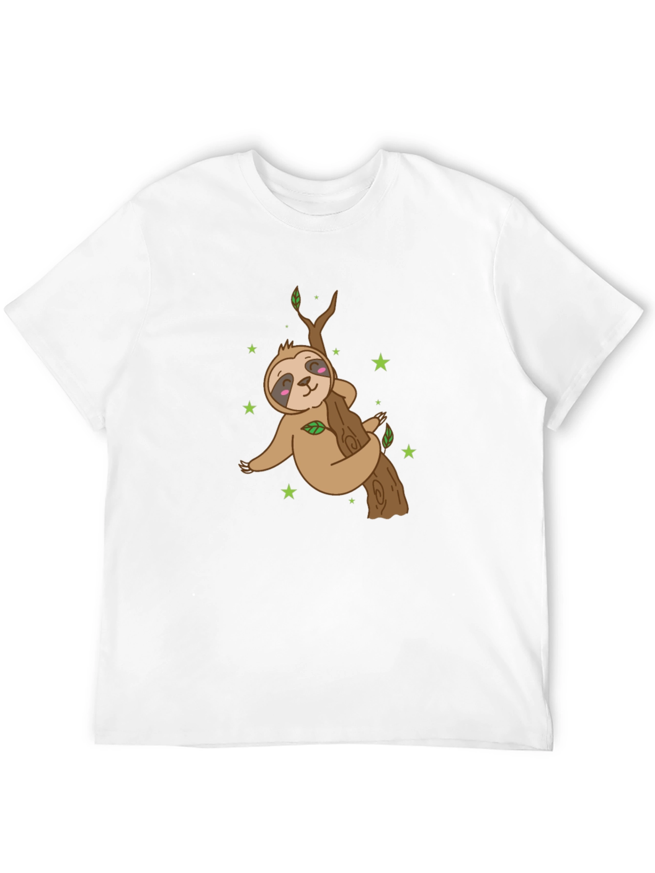Sloth Hugging Tree Black T-Shirt