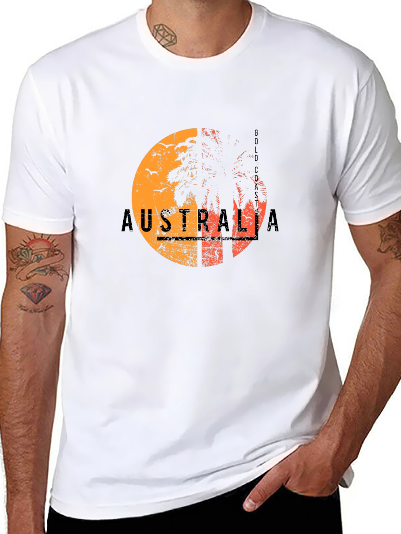 Australia Gold Coast Graphic Tee - Black T-Shirt