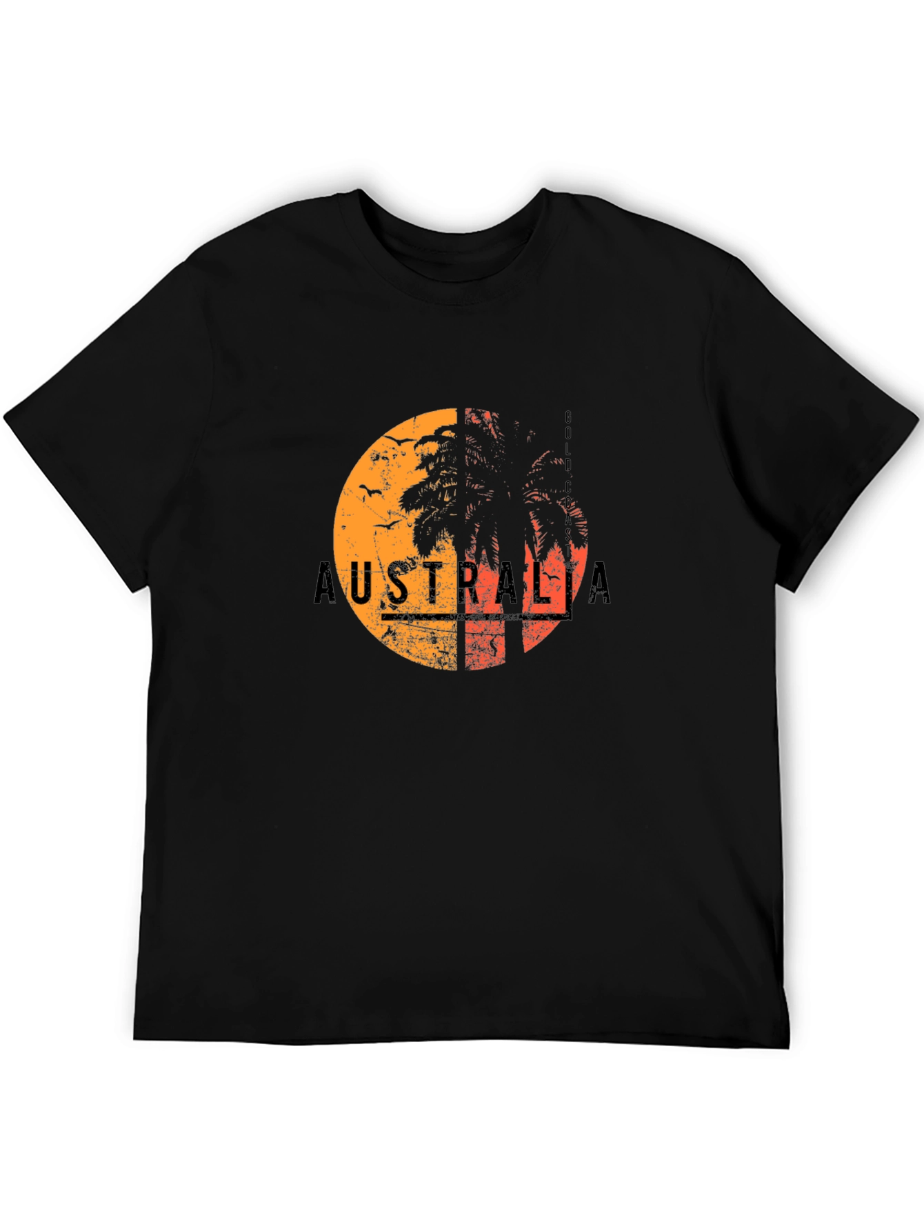 Australia Gold Coast Graphic Tee - Black T-Shirt