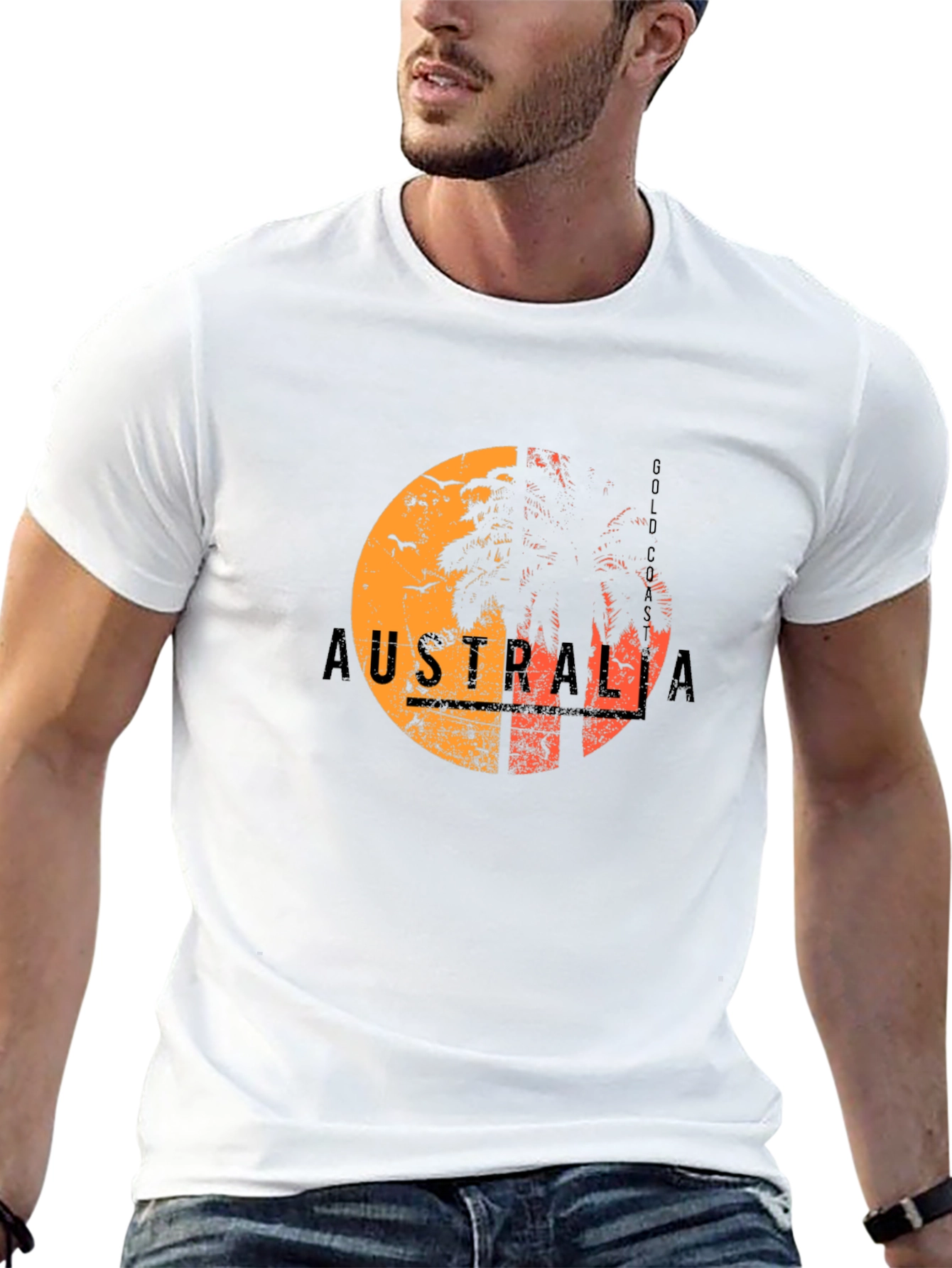 Australia Gold Coast Graphic Tee - Black T-Shirt