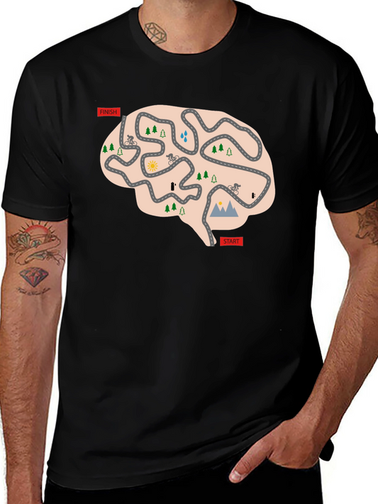Cycling Brain T-Shirt - Mental Road Map Tee