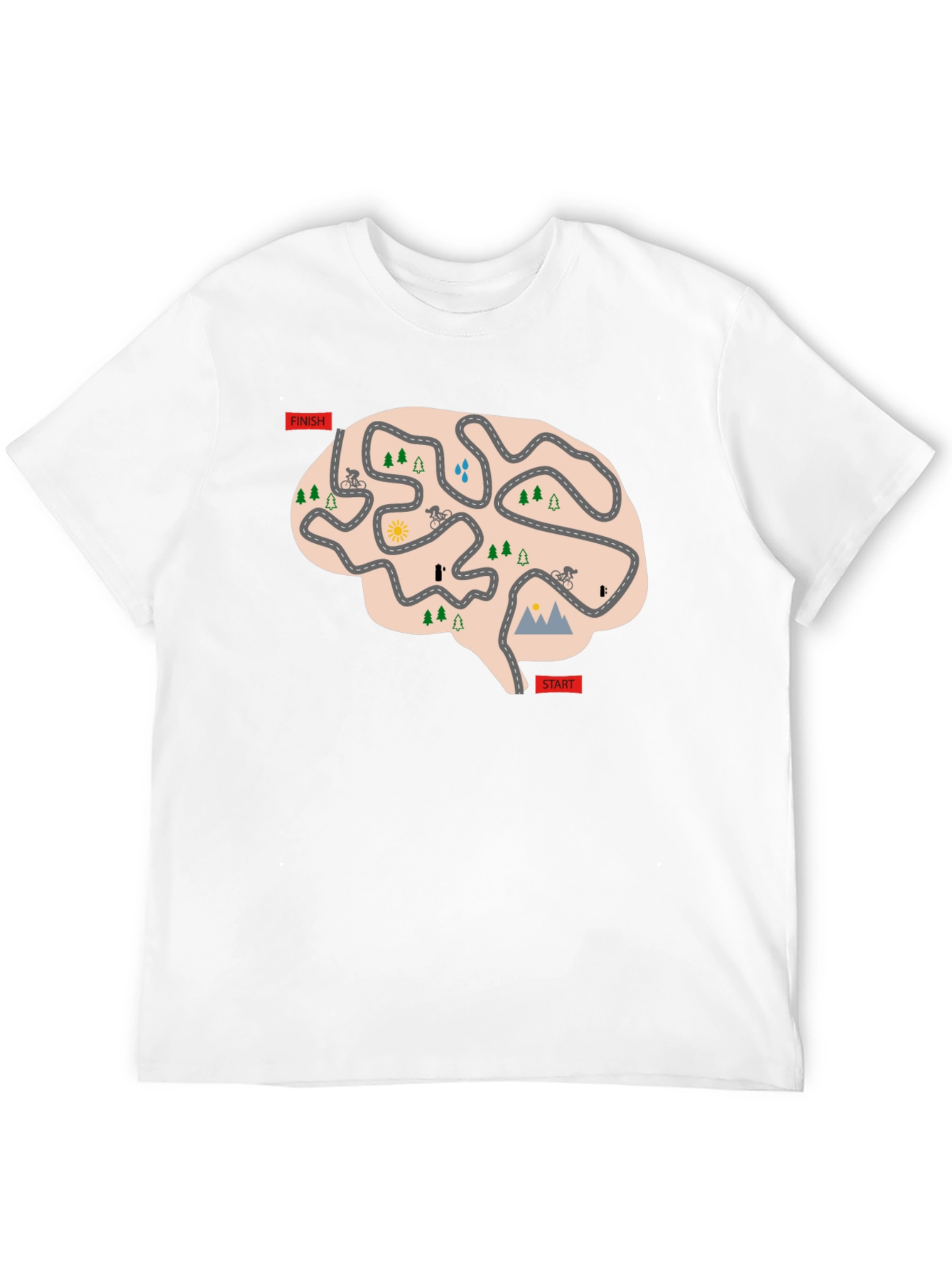 Cycling Brain T-Shirt - Mental Road Map Tee