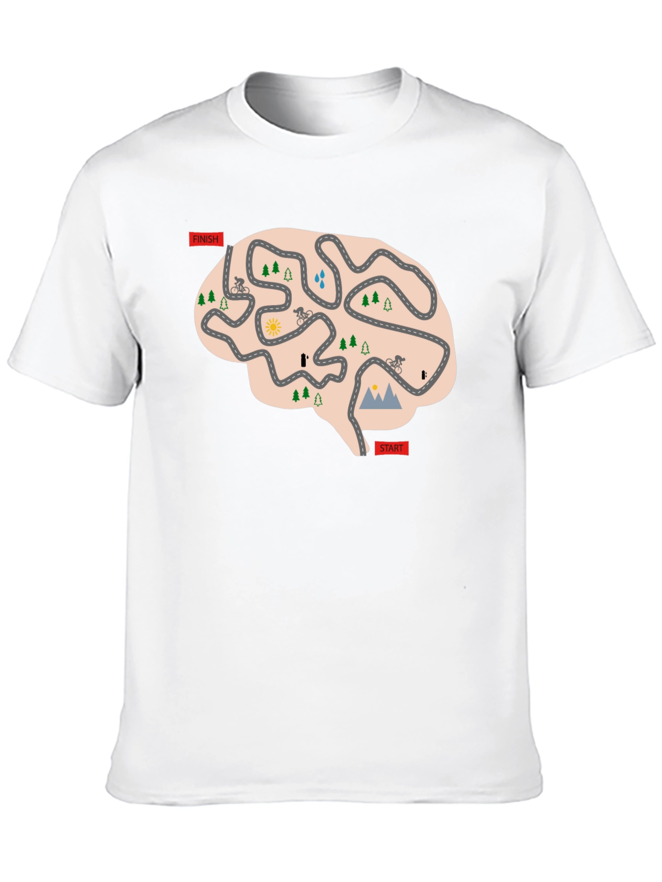 Cycling Brain T-Shirt - Mental Road Map Tee