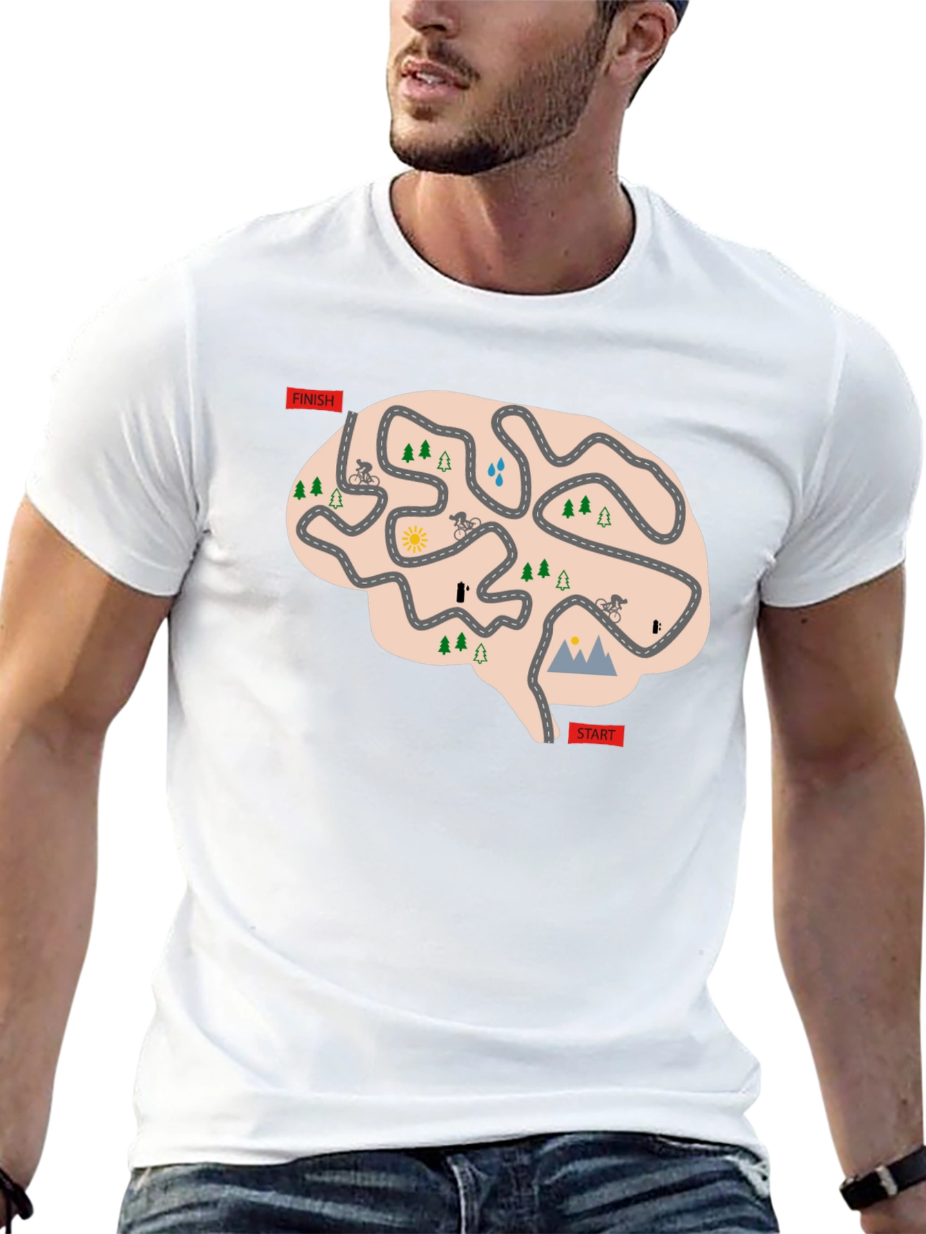 Cycling Brain T-Shirt - Mental Road Map Tee