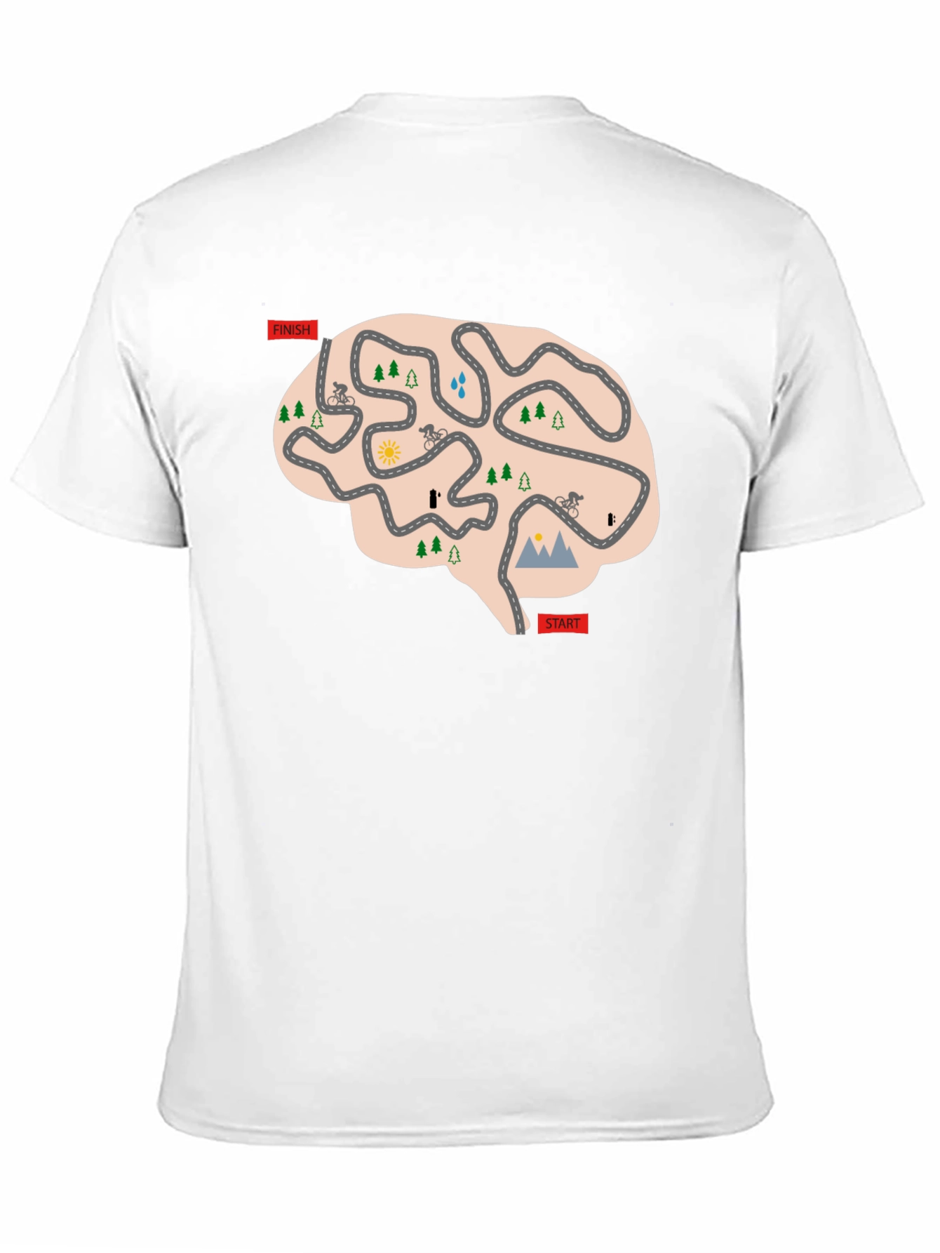 Cycling Brain T-Shirt - Mental Road Map Tee