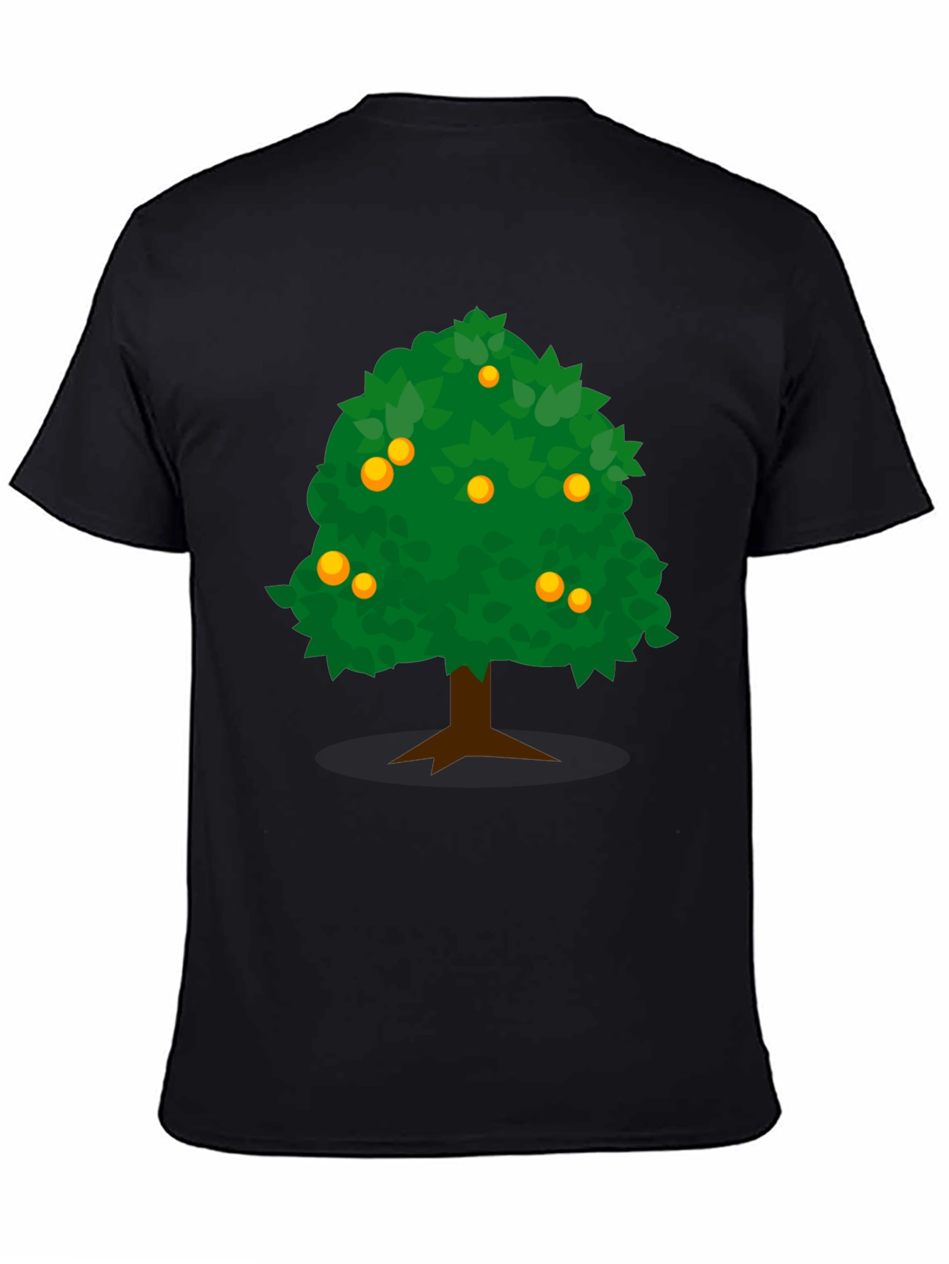 Orange Tree Graphic Tee - Casual Black T-Shirt