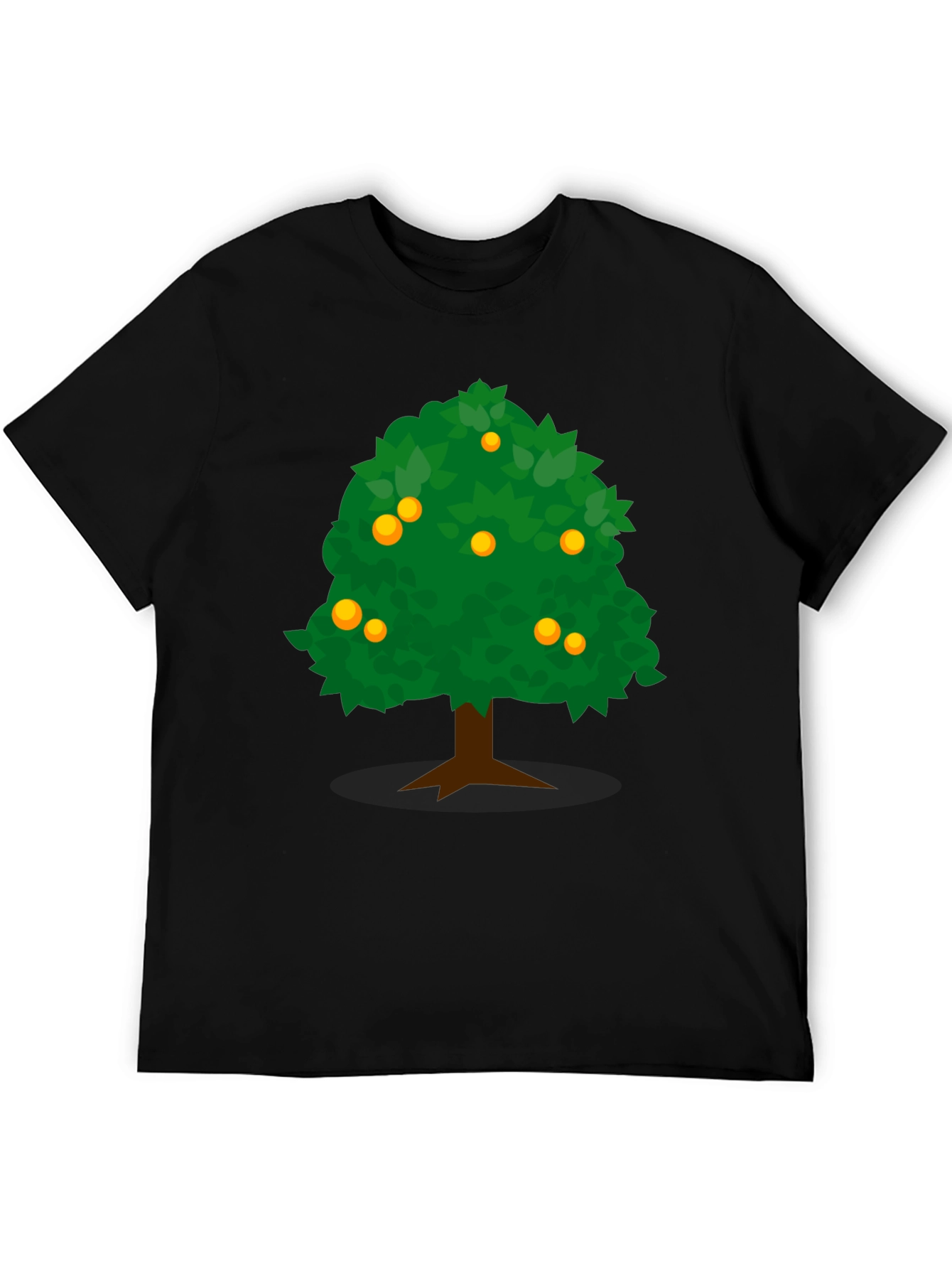Orange Tree Graphic Tee - Casual Black T-Shirt