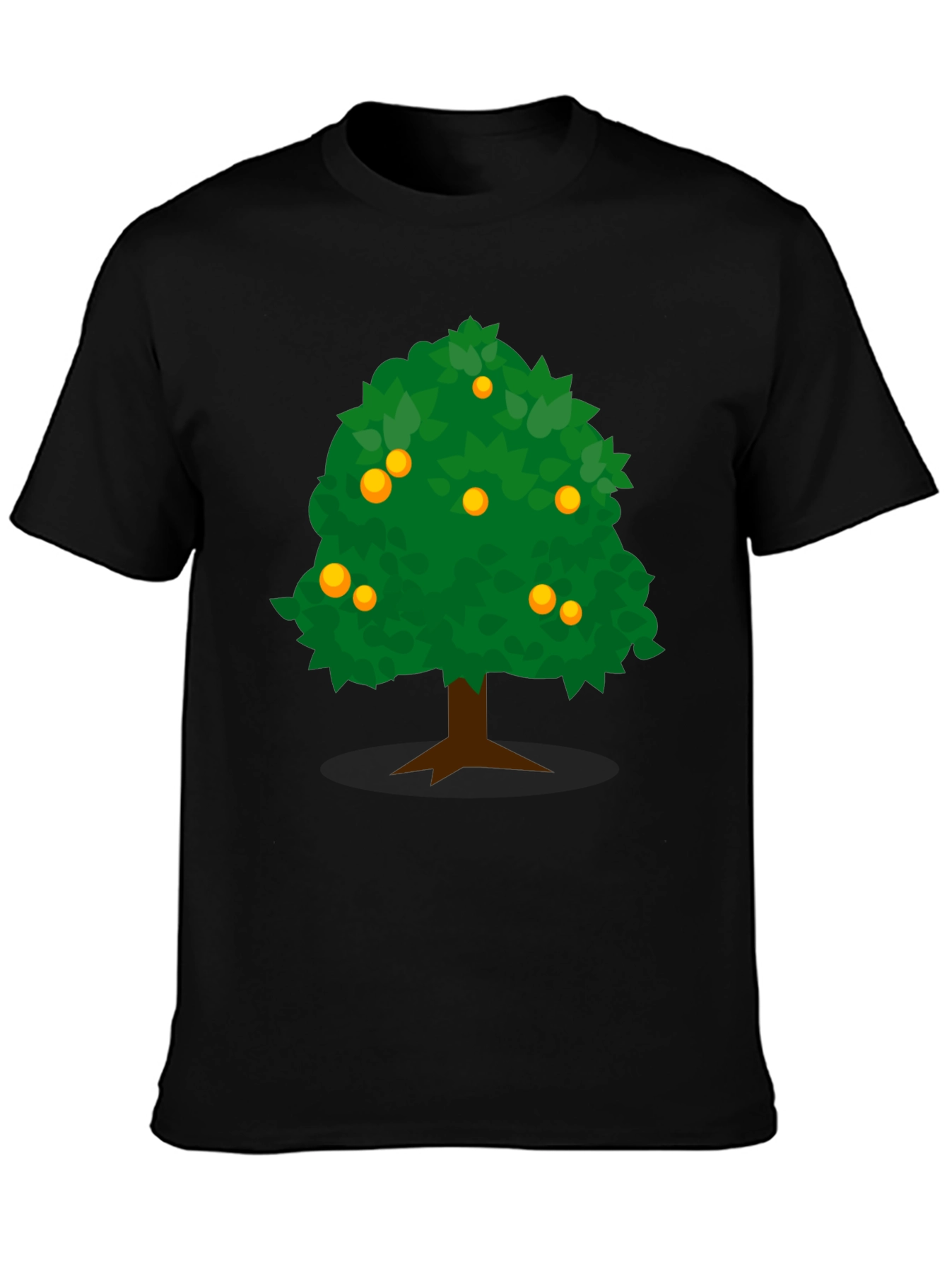 Orange Tree Graphic Tee - Casual Black T-Shirt